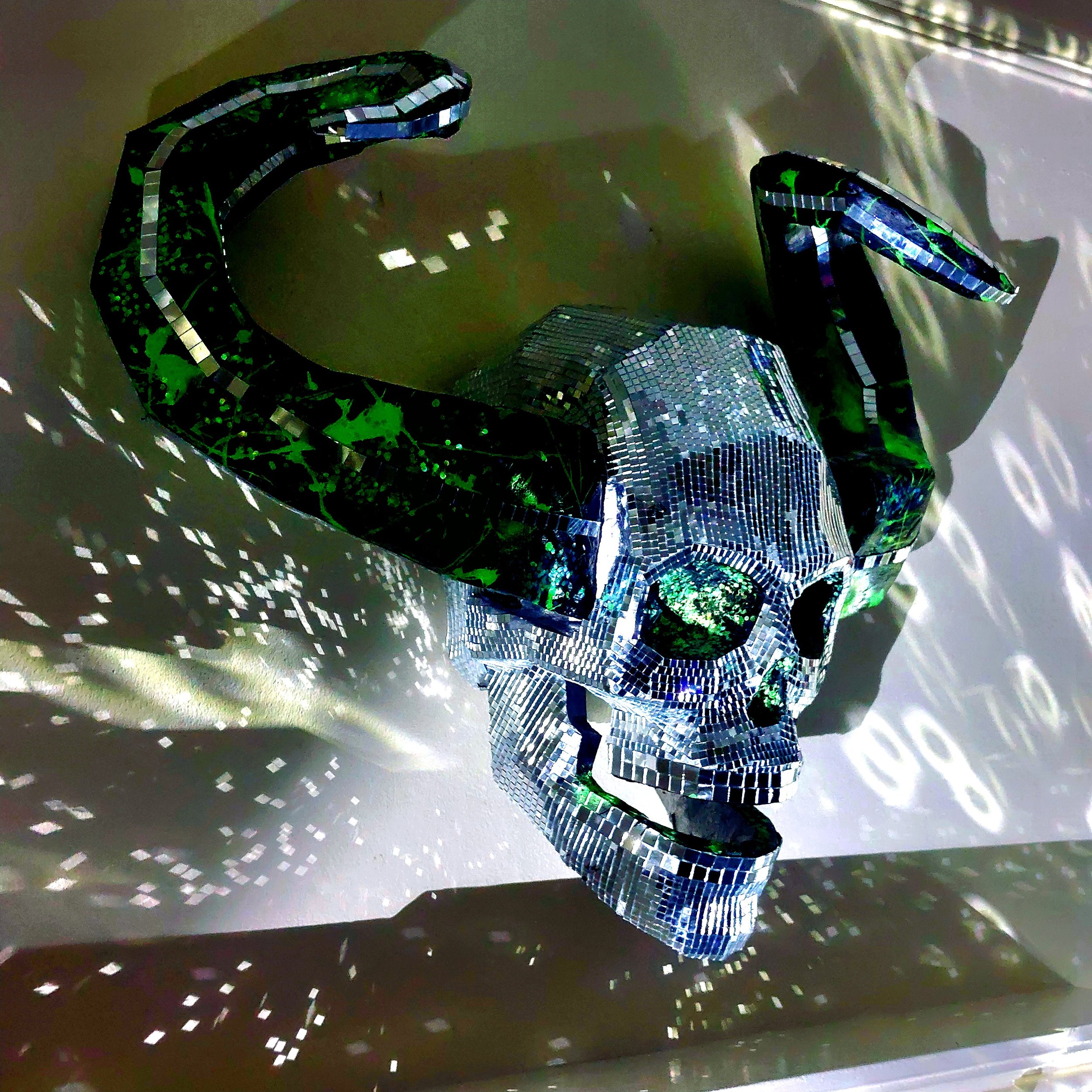 Neon Splash Disco Skull