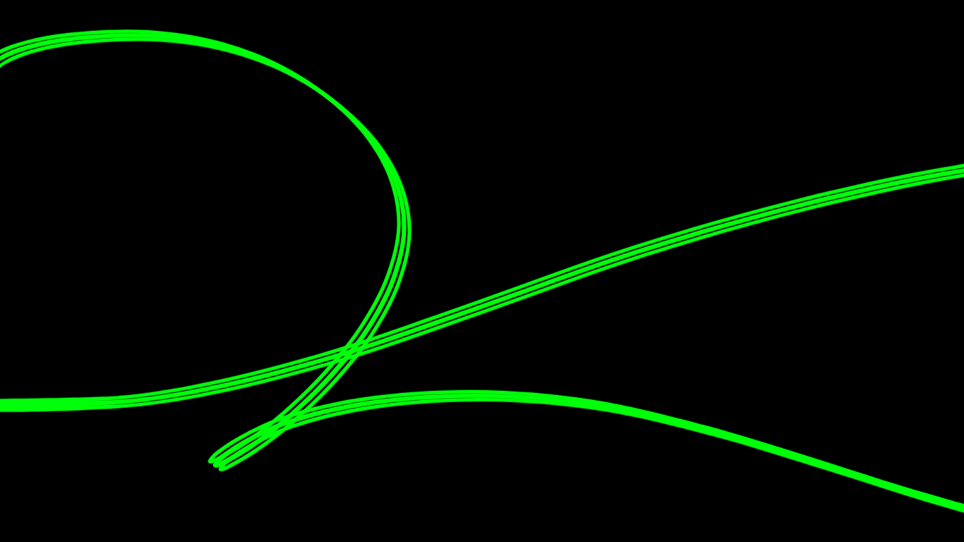 A long-exposure photograph of a motorcycle with green neon lights creating light trails against a black background.