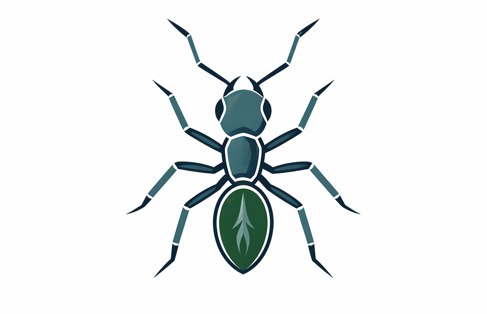 Digital illustration of a spider with a leaf pattern on its abdomen.