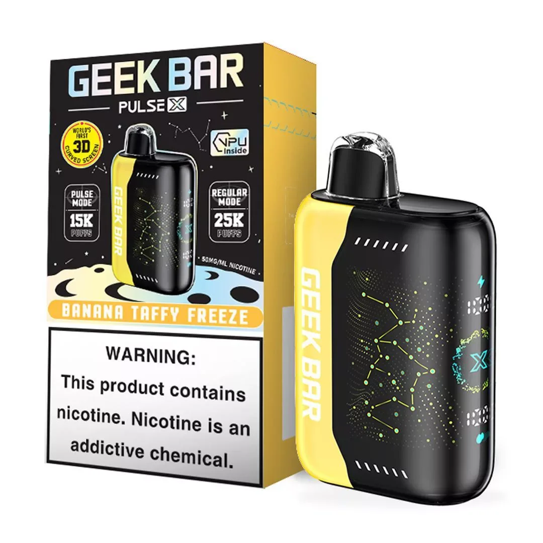 Geek Bar Pulse X 5% Disposable – Banana Taffy Freeze [TX Compliant Version]
