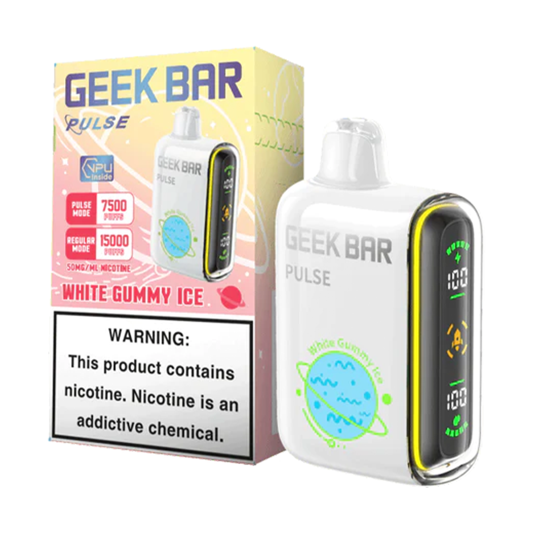 Geek Bar Pulse 5% Disposable – White Gummy Ice [TX Compliant Version]
