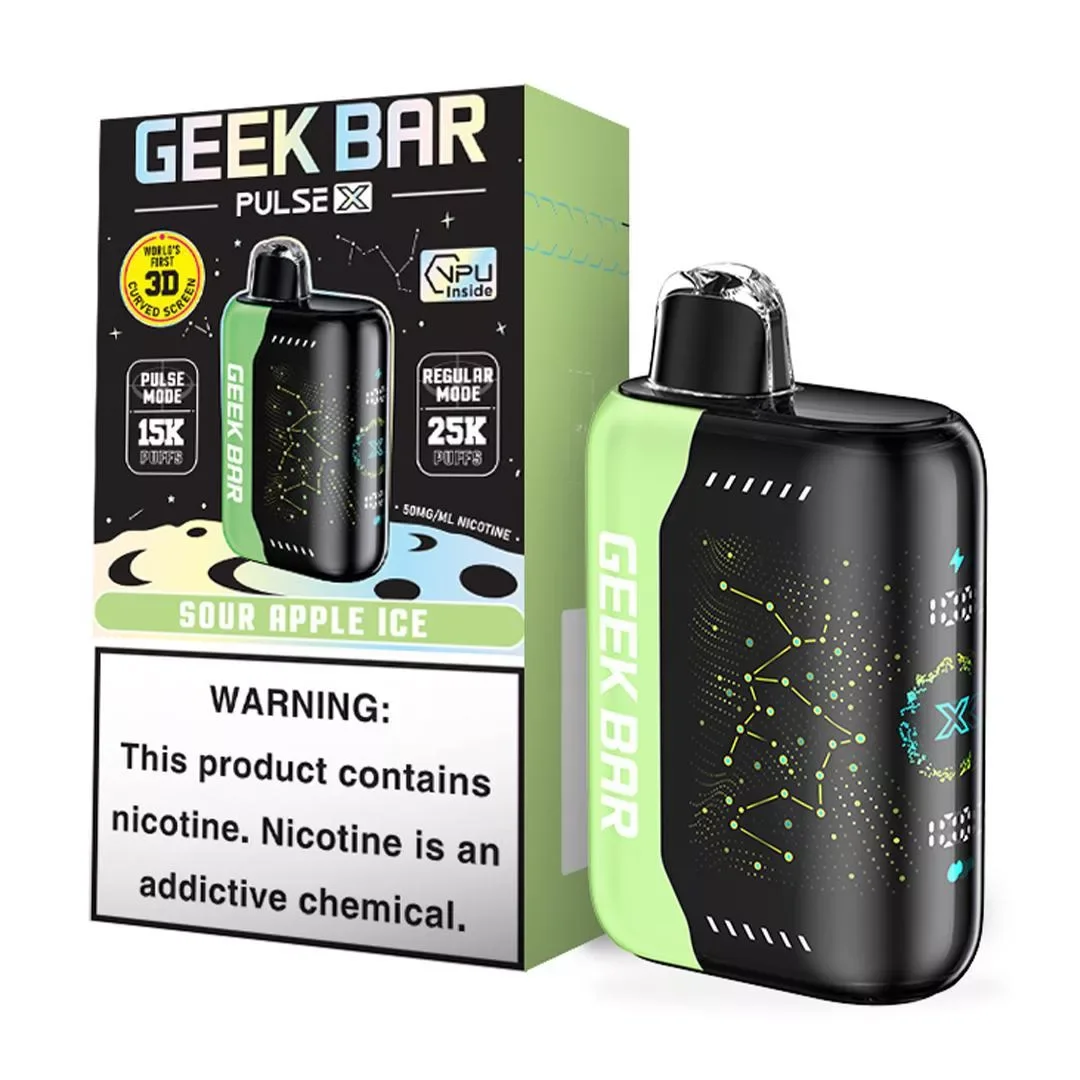Geek Bar Pulse X 5% Disposable – Sour Apple Ice [TX Compliant Version]