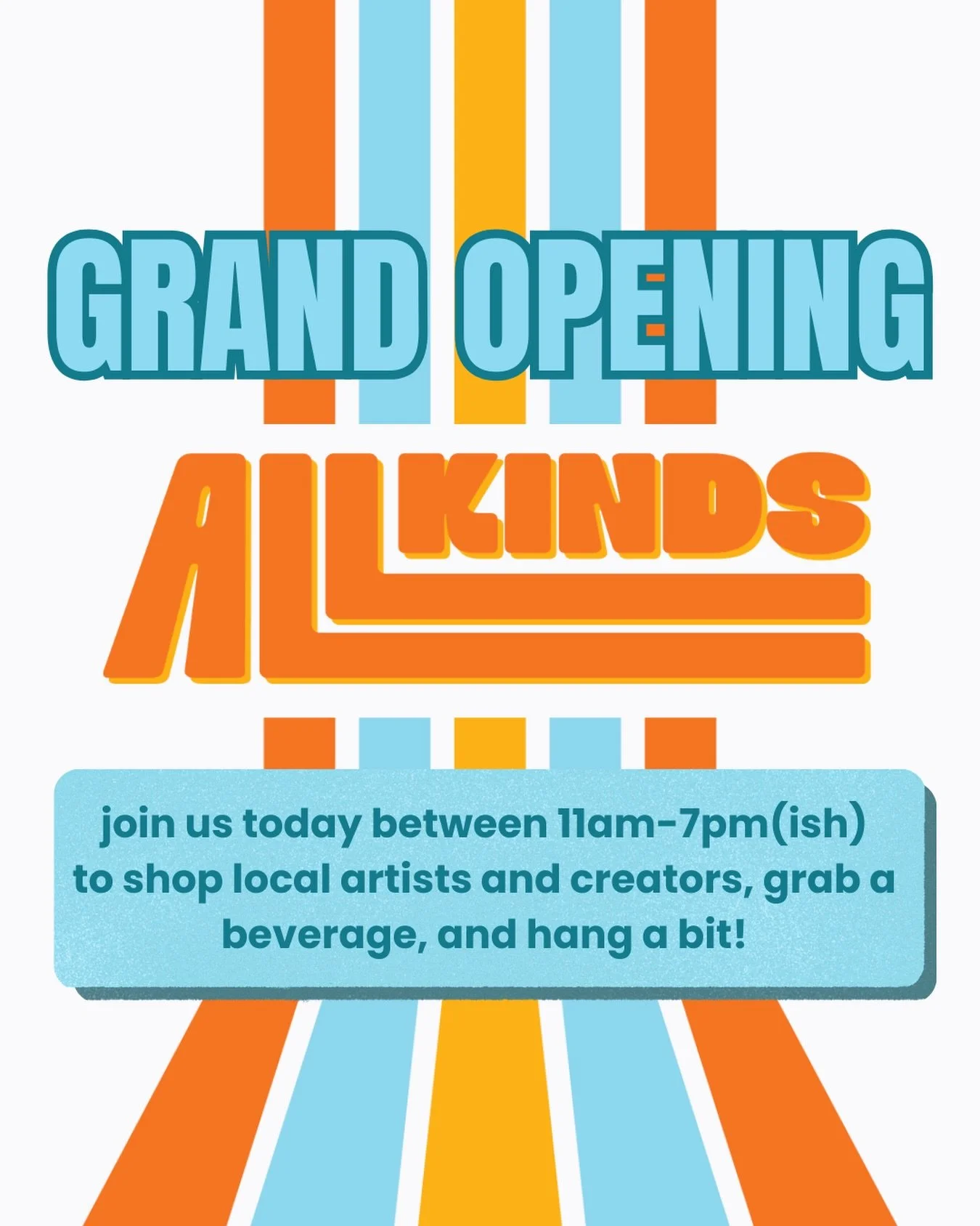 GRAND OPENING TODAY 🎉 Come hang with us between 11am and 7pm(ish) - we&rsquo;ve got heaps of amazing handmade goods, from jewelry to candles to tote bags and more, all made by local artists and creators! Plus a wine tasting at 5pm by our amazing fri