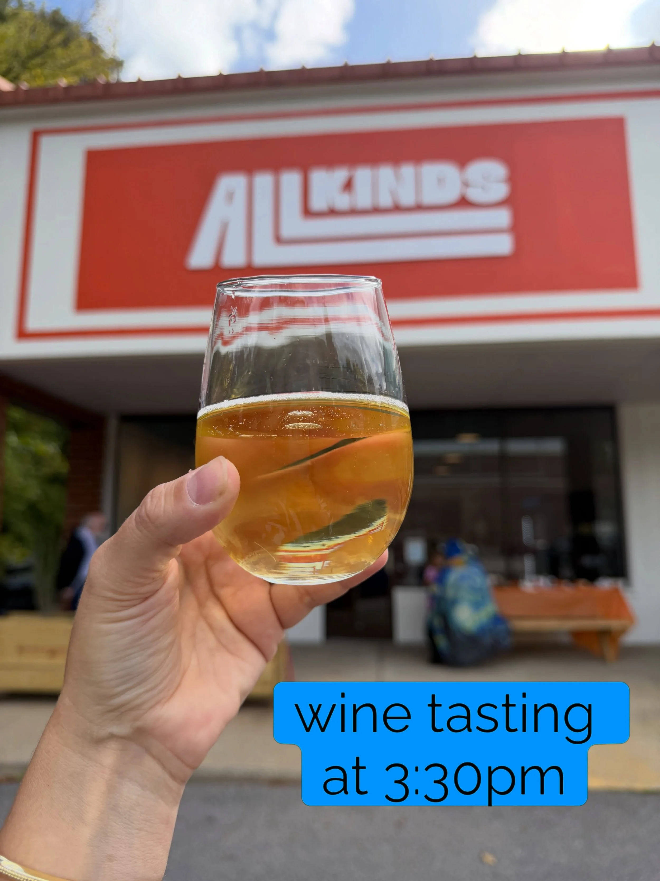 The market in front of @trugalug is happening NOW and we&rsquo;ve got a free wine tasting (21+ only) in the shop in about an hour! Come hang with us 🧡