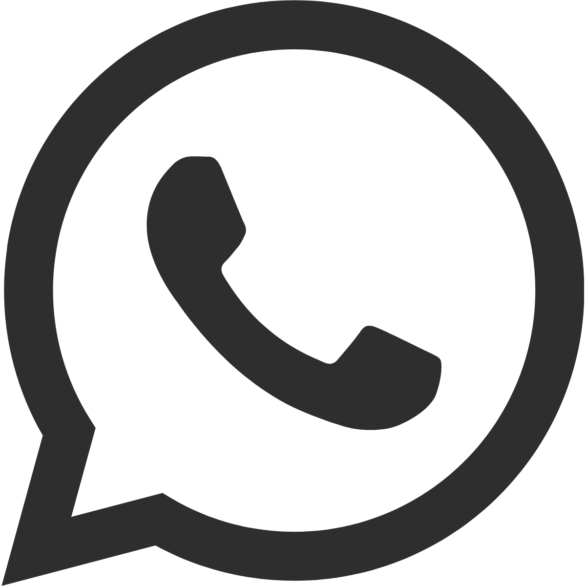 Icon of a phone receiver inside a chat bubble.