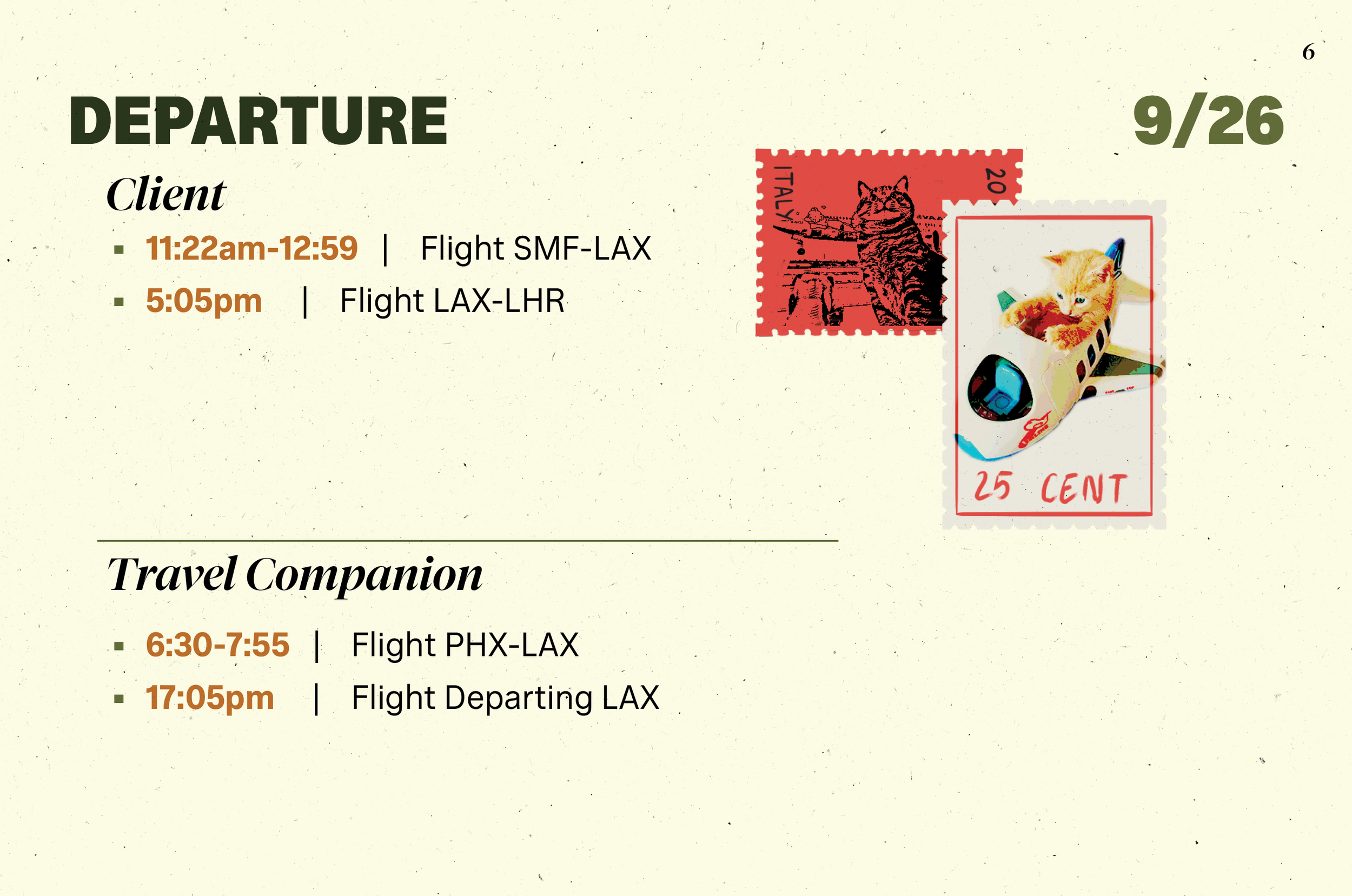 Travel Itinerary Book- Client Info Redacted for Privacy