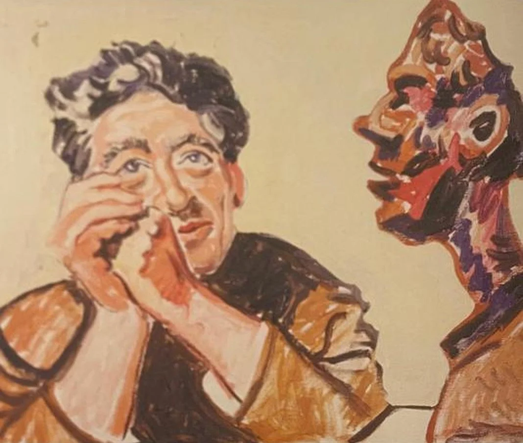 Alberto Giacometti, oil on canvas board, 50 × 35 cm, by Francesco Ferrari, Great Artists series