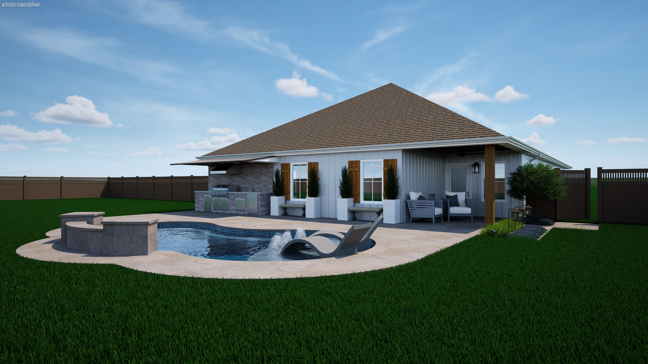 Freeform Pool Concept for a DR Horton Express Home Model