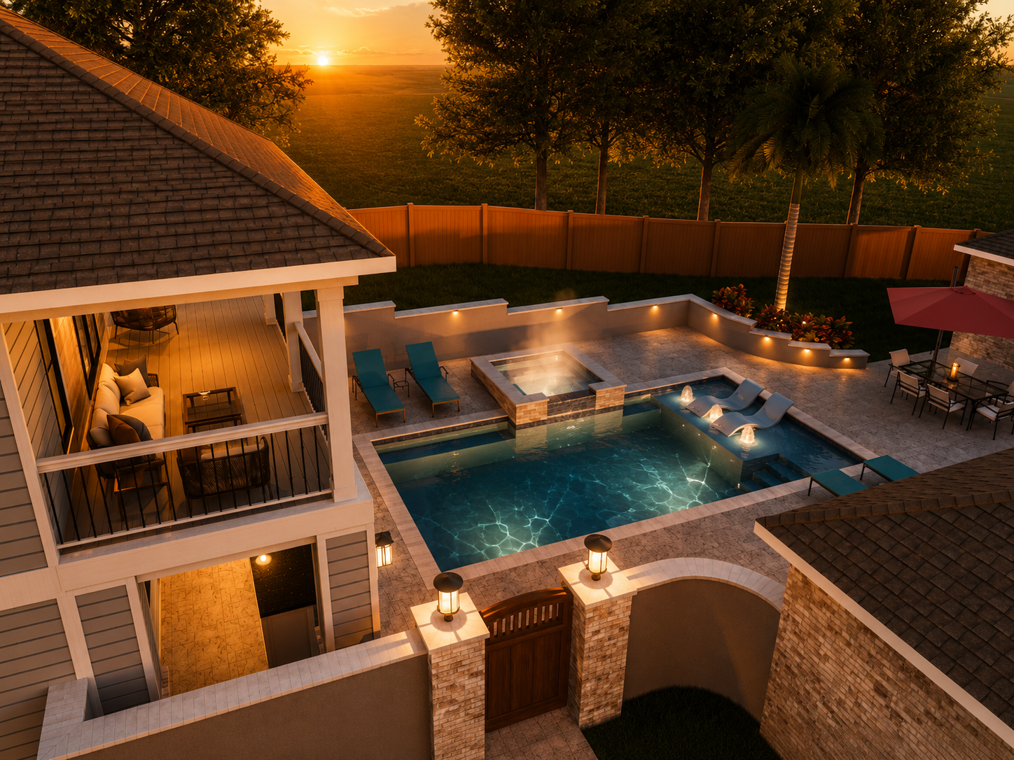 Hattiesburg ADU, Pool, Spa & Hardscape Design