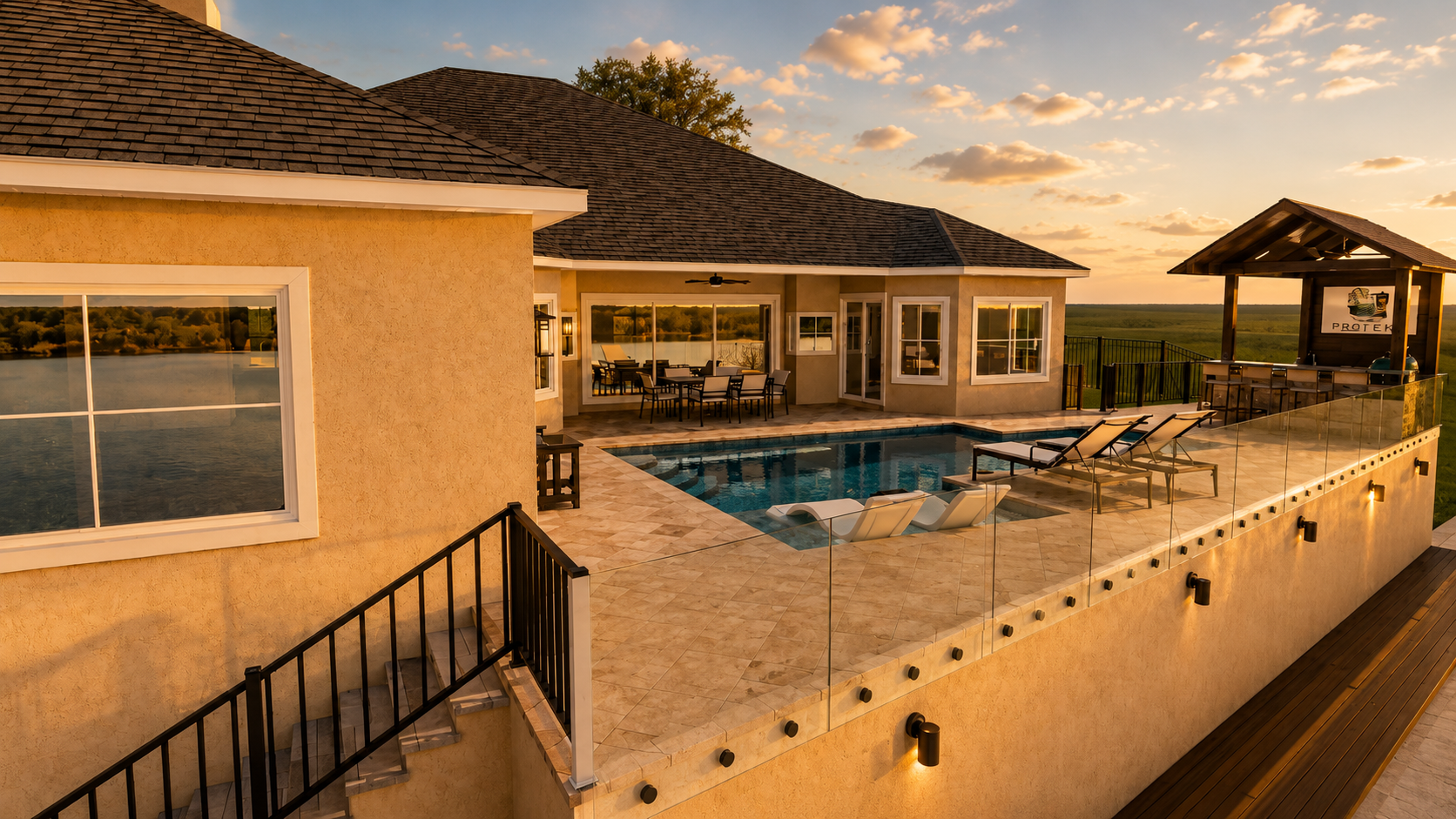 Gulf Breeze Waterfront Pool & Kitchen Design