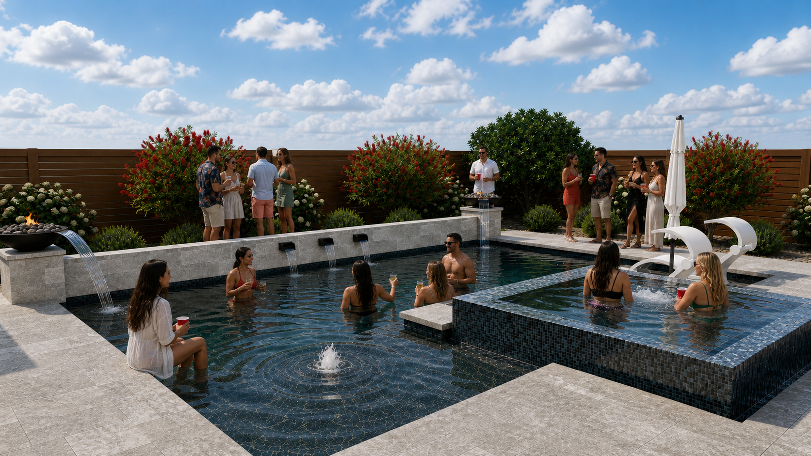 Custom Backyard Pool & Spa Retreat in Fairhope, Alabama