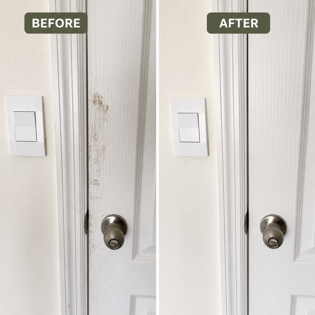 Door deep cleaning before and after in Orlando, FL