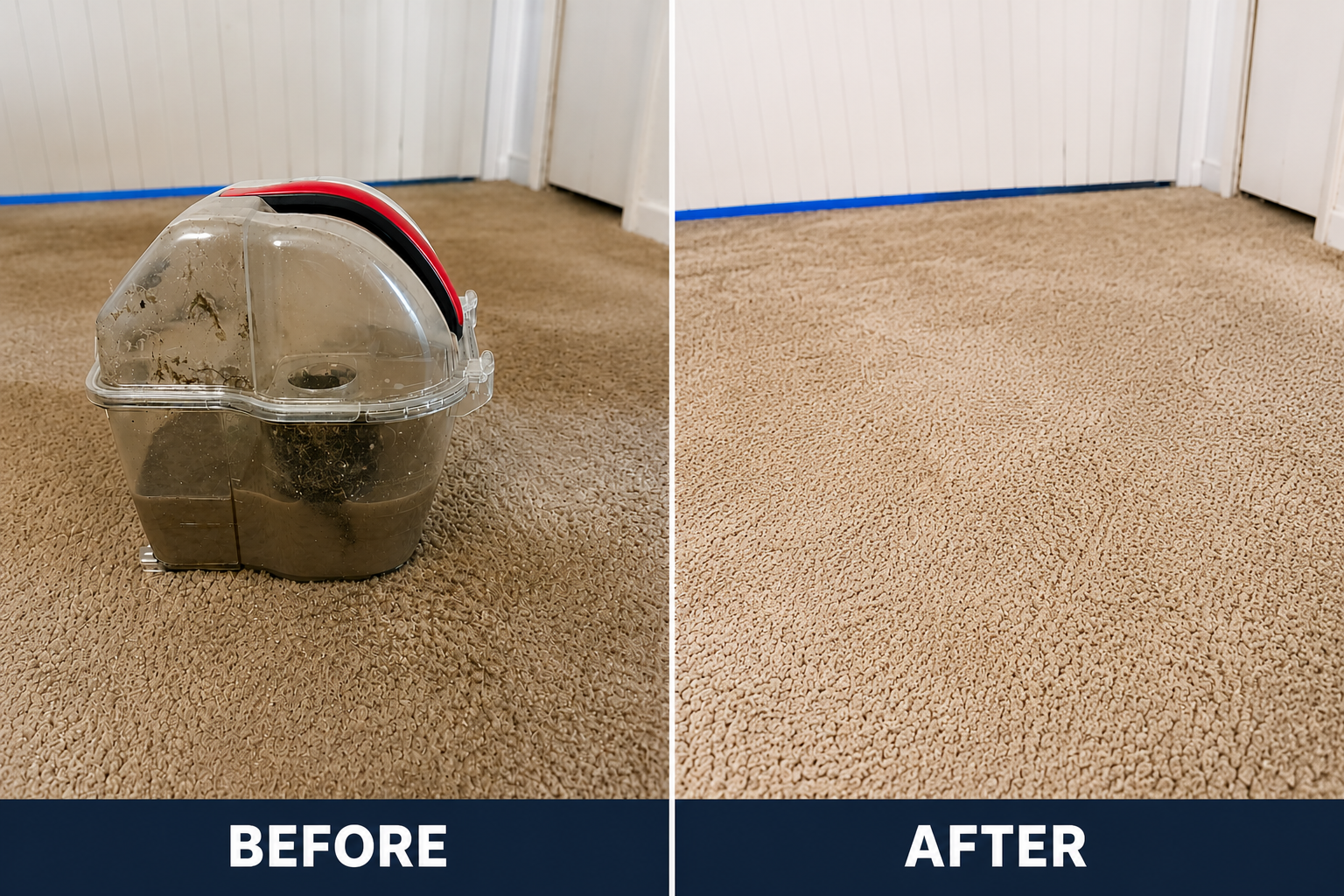 Before and after carpet cleaning results-OrlandoFL