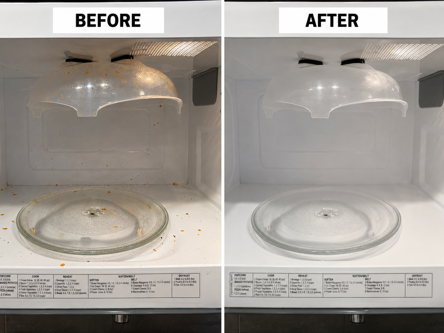 Microwave deep cleaning before and after in Winter Park, FL