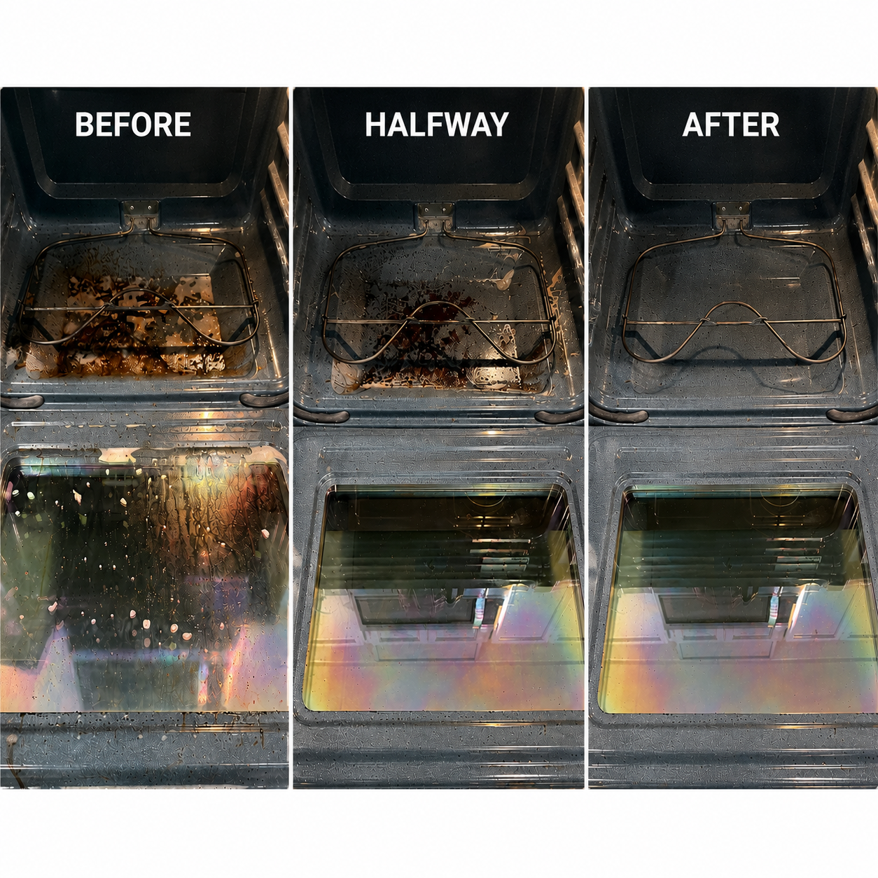 Oven deep cleaning before and after in Altamonte Spring, FL