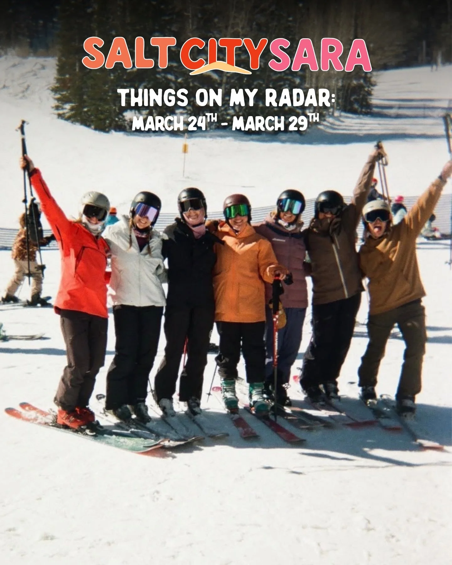 If your group chat has been quiet&hellip; fix that. There&rsquo;s oh so many things to do this week in beautiful Salt Lake City, but here&rsquo;s just a few on my radar! 💃🏼