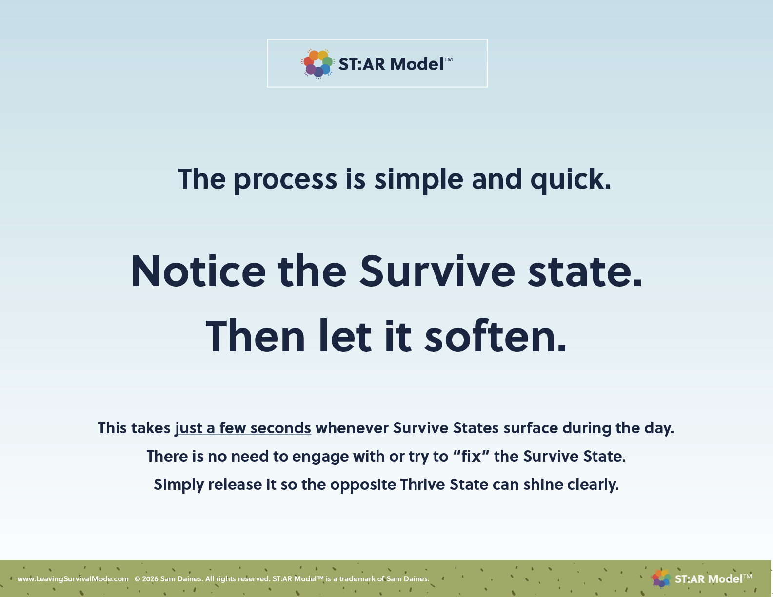Notice the Survive State. Let it soften.
