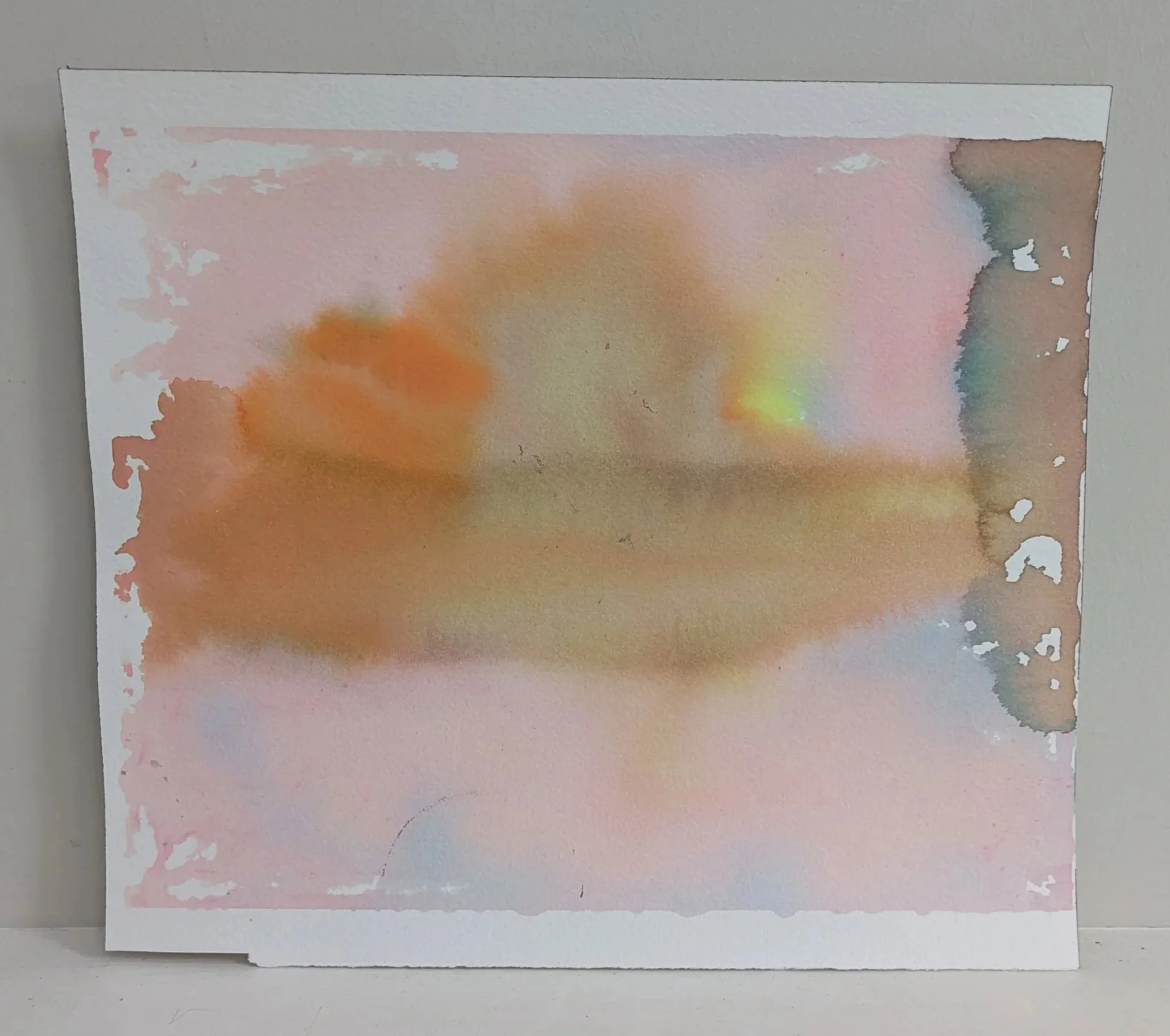 Sunset, 2026, Ink on watercolor paper, 10x9in (25.5cmx22.5cm)