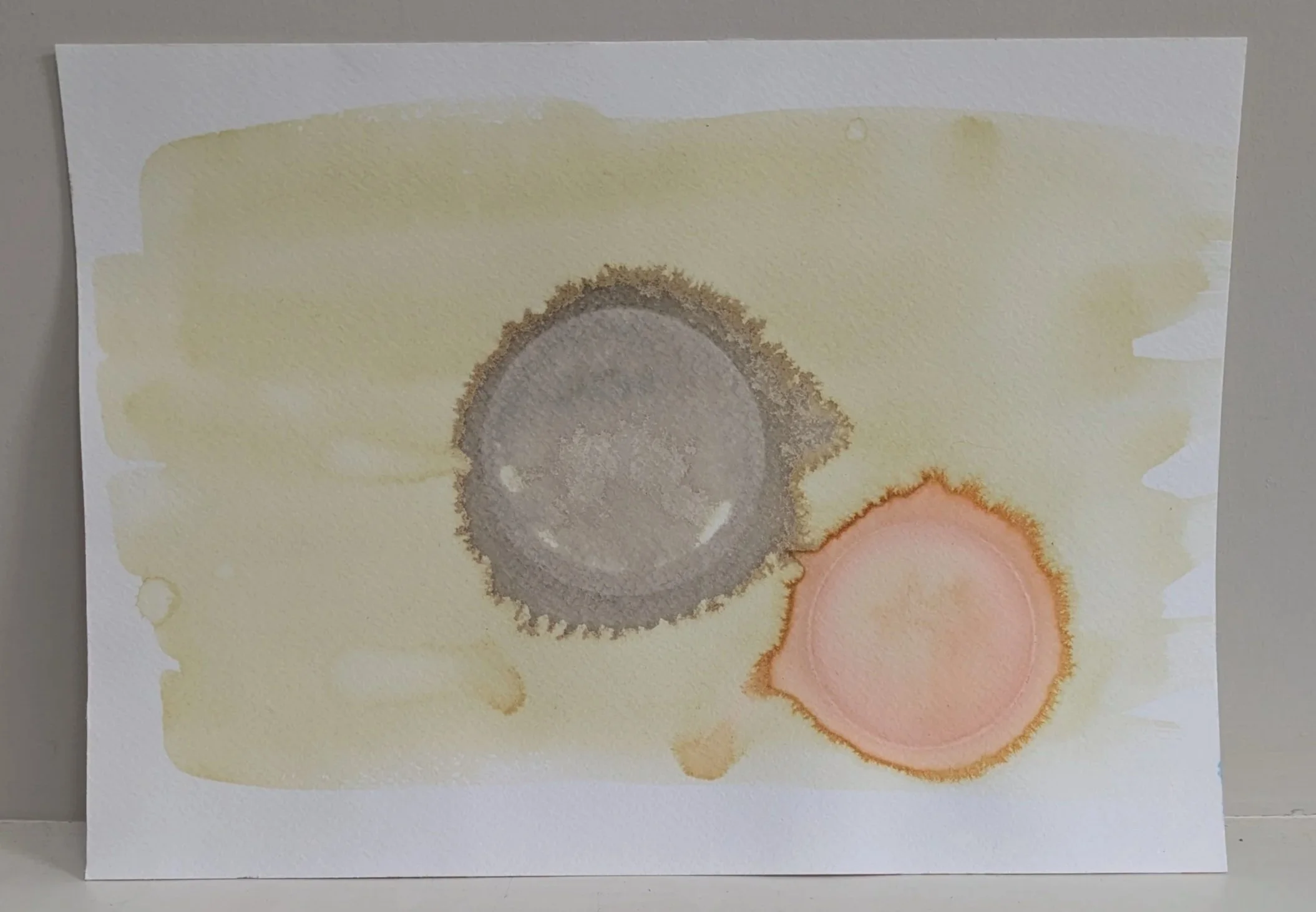Comet Friends, 2026, Homemade earth pigment on watercolor paper, 10x14in (25.5x35.5cm)