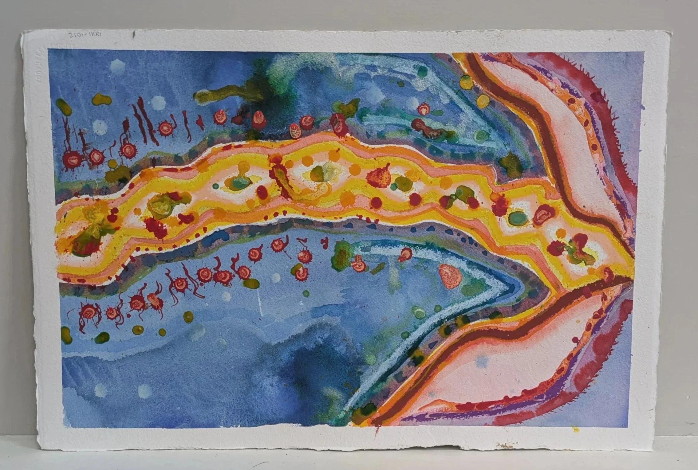 It Is You, 2025, Ink and acrylic on watercolor paper, 14x22in (35.5x56cm)