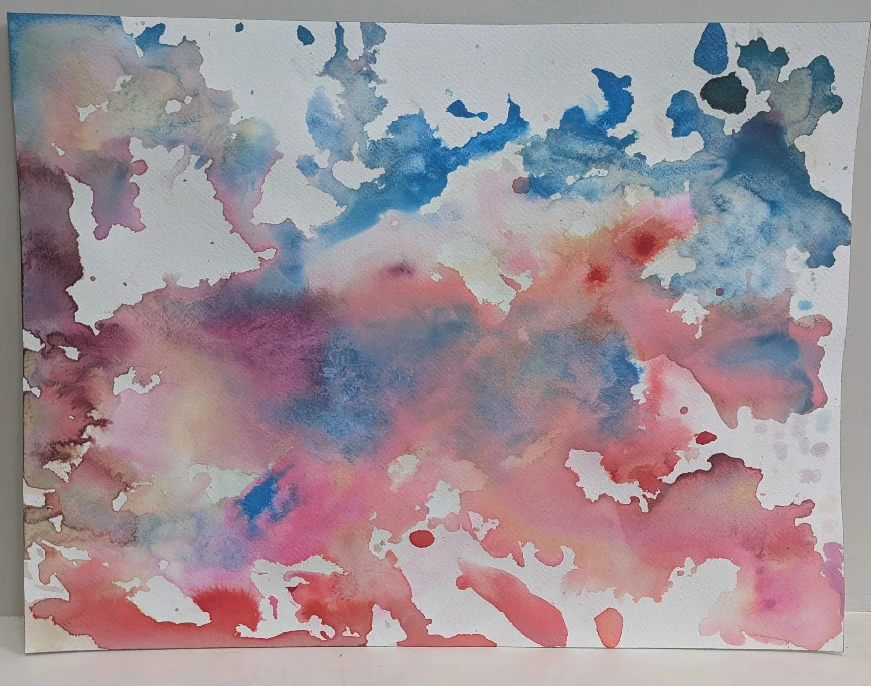 (snow) much love, 2026, Ink on watercolor paper, 14x22in (35.5x56cm)