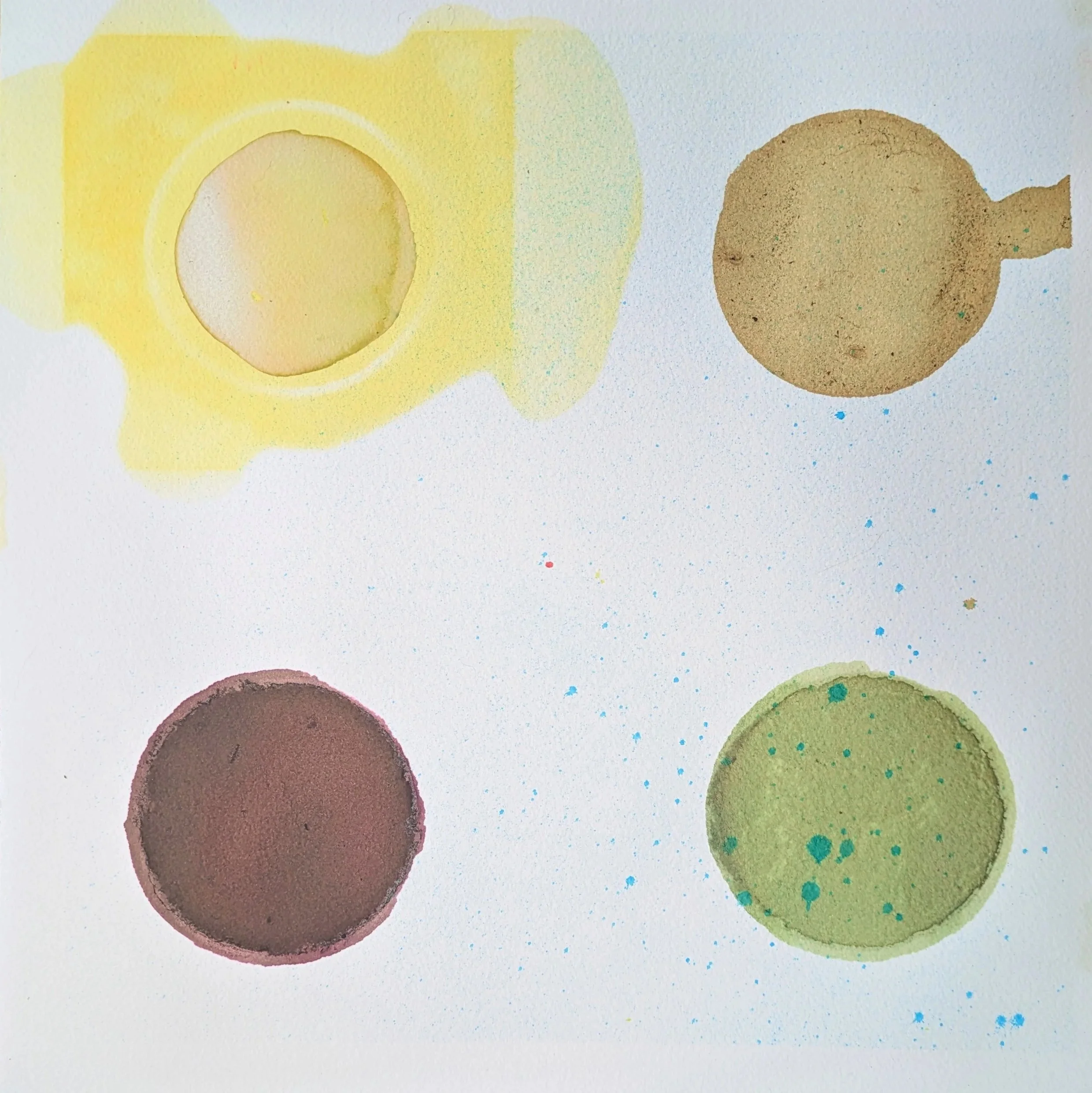 Four Sisters, 2025, Homemade earth pigment on watercolor paper, 12inx12in (30.5x30.5cm) 
