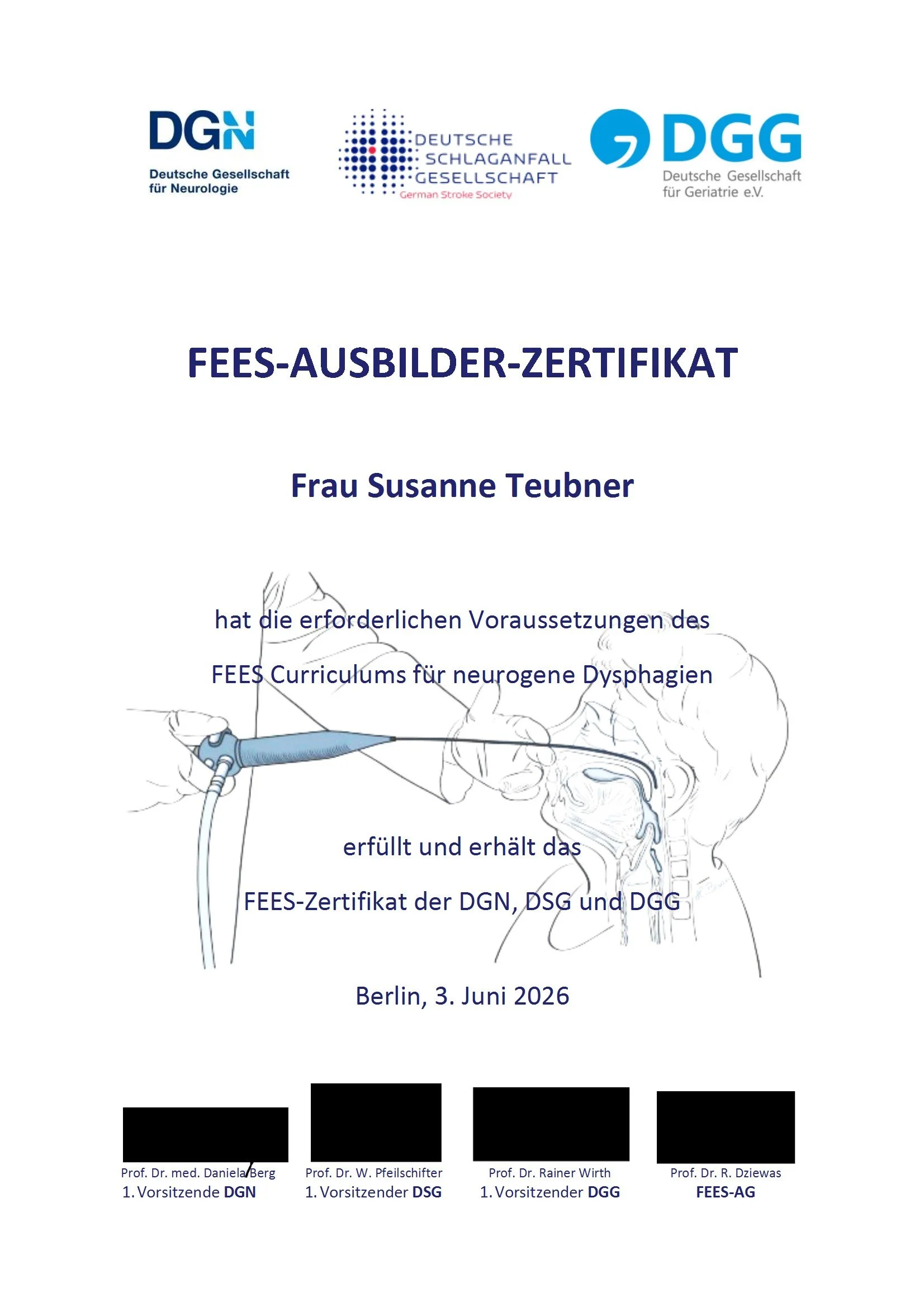 Susanne Teubner FEES Ausbilder Zertifikat