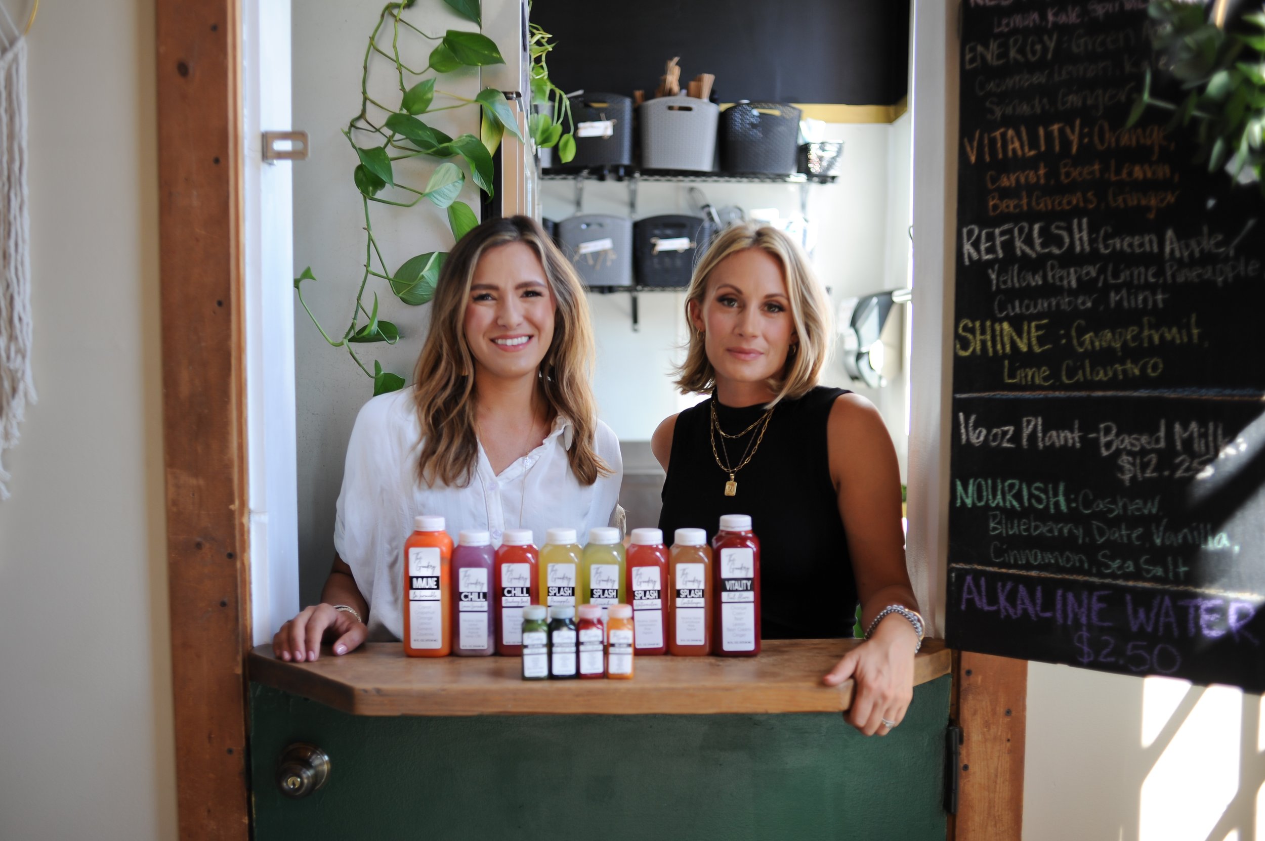 The Goodery founders Emily Iannazzo and Melissa Parkos behind the counter at their former Stillwater Minnesota juice bar
