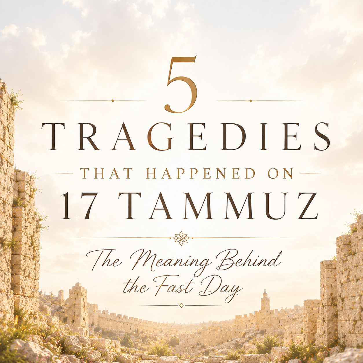 Five Tragedies That Happened on the 17th of Tammuz: The Meaning Behind the Fast Day