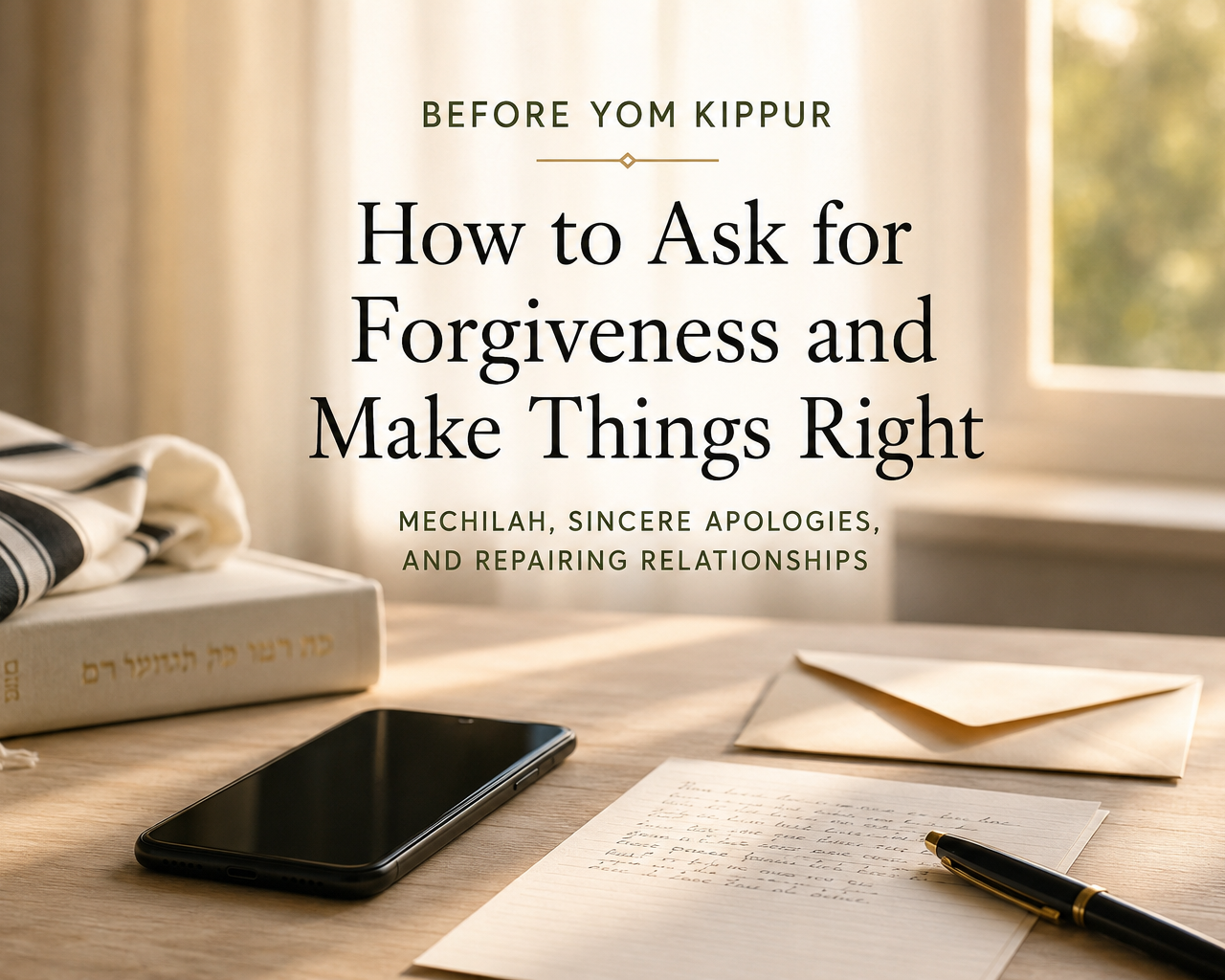 Before Yom Kippur: How to Ask for Forgiveness and Make Things Right
