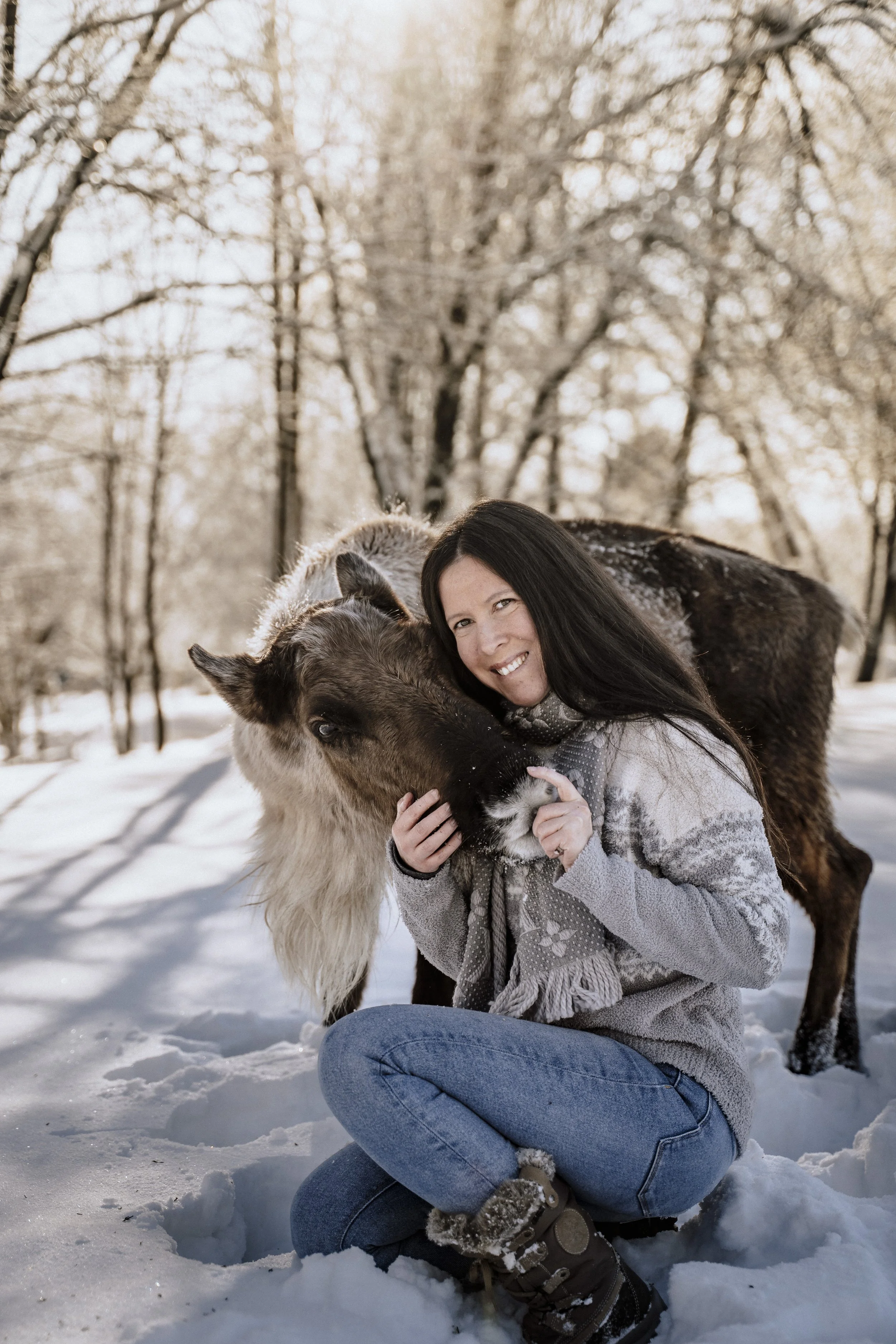 Erlebnis Fotoshooting beim Wildguide in Silberborn mit Damwild Huskys und Greifvögel