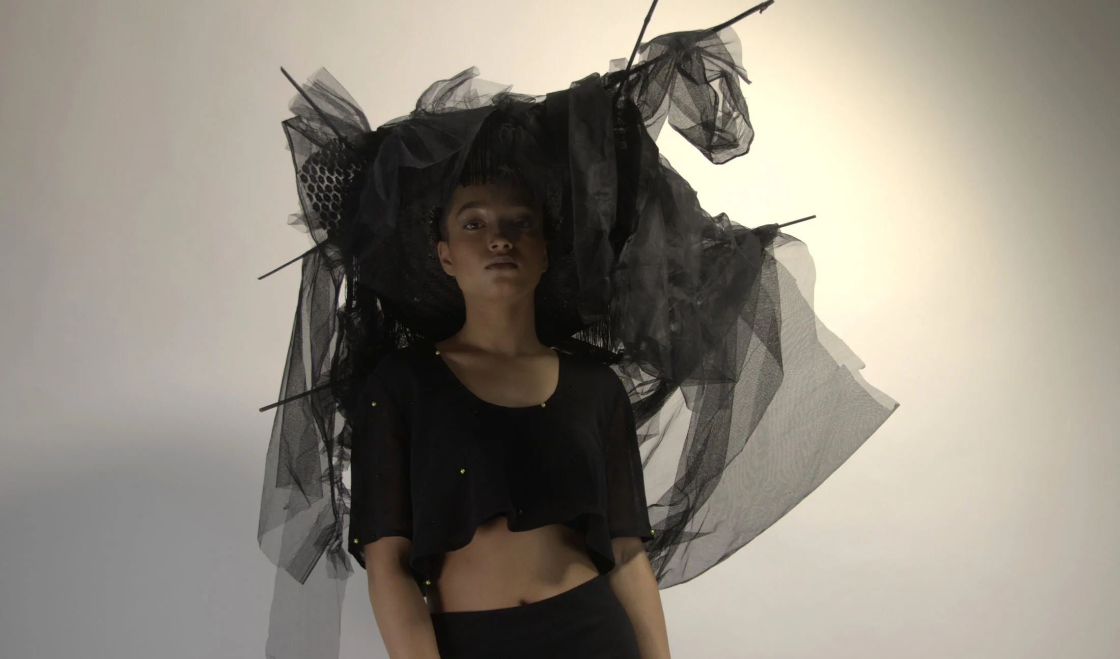 Zara Saberi — Conceptual fashion project exploring transparency through clothing and presence, Sweden.