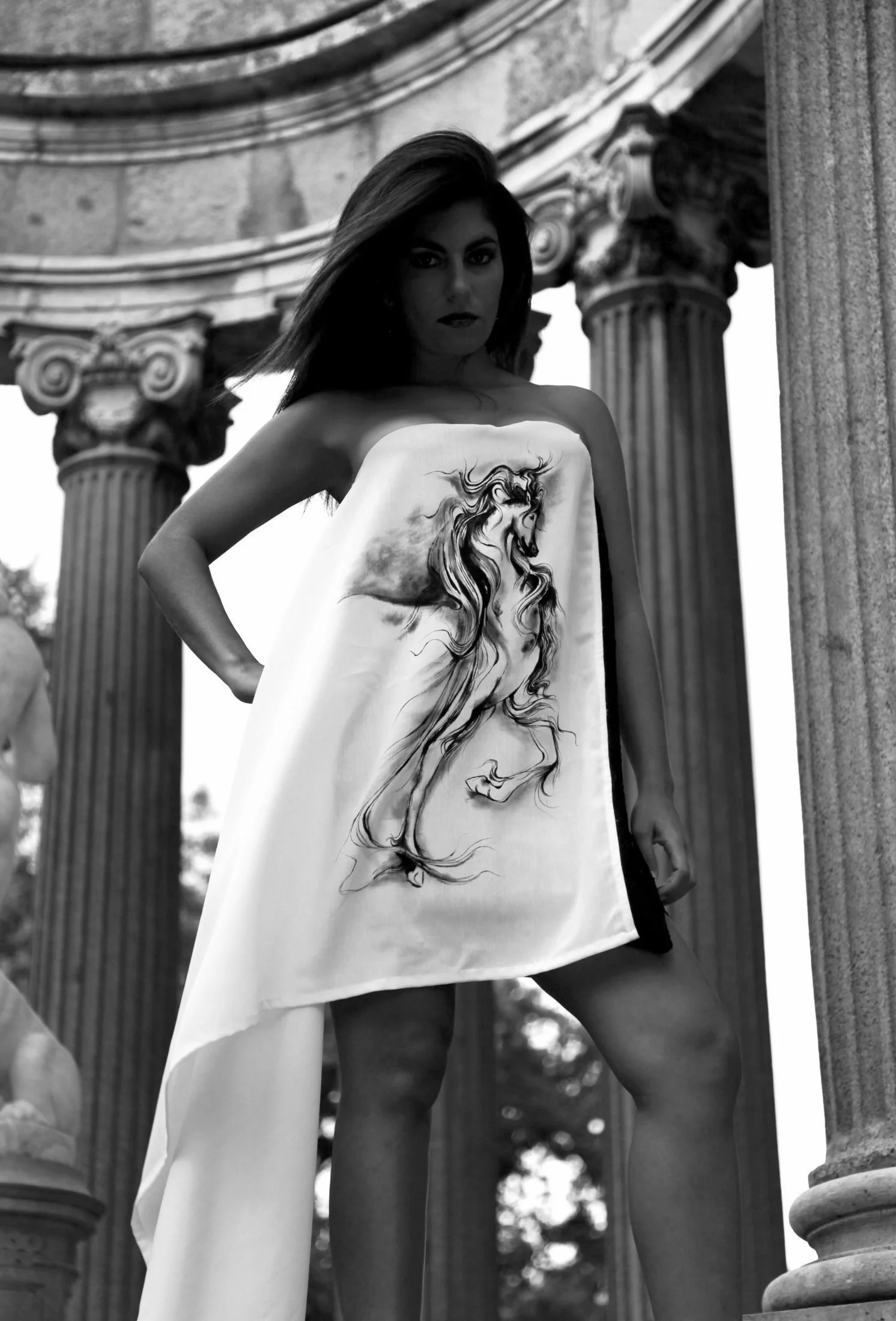 Zara Saberi — Painterly fashion design from the Moda Persa collection, created and photographed in Madrid, Spain.