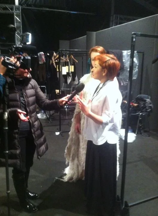 Zara Saberi attending an international fashion event in Italy, Alta Roma, during her interview.