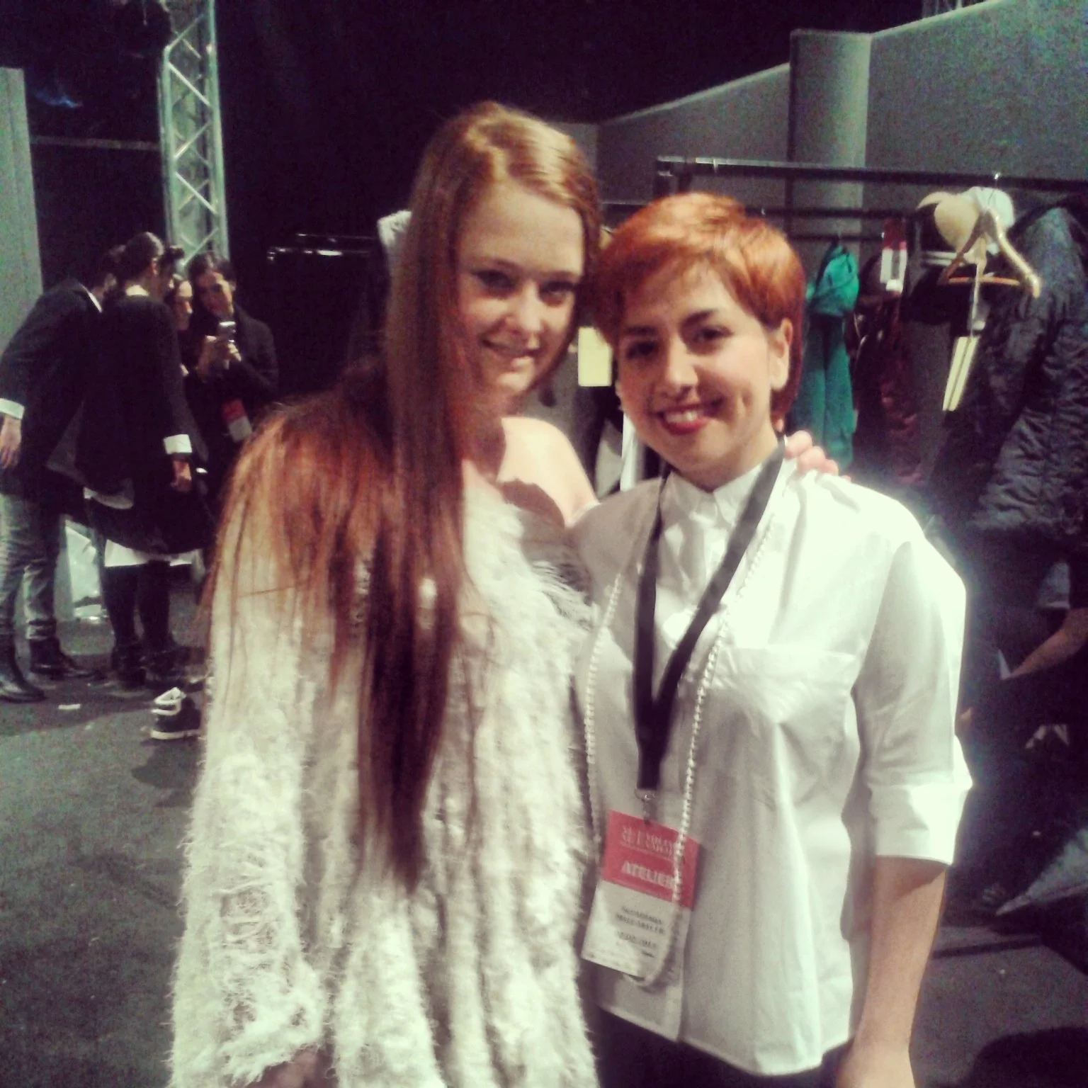 Behind the scenes with Zara Saberi during a fashion week in Rome, Italy, Alta Roma.