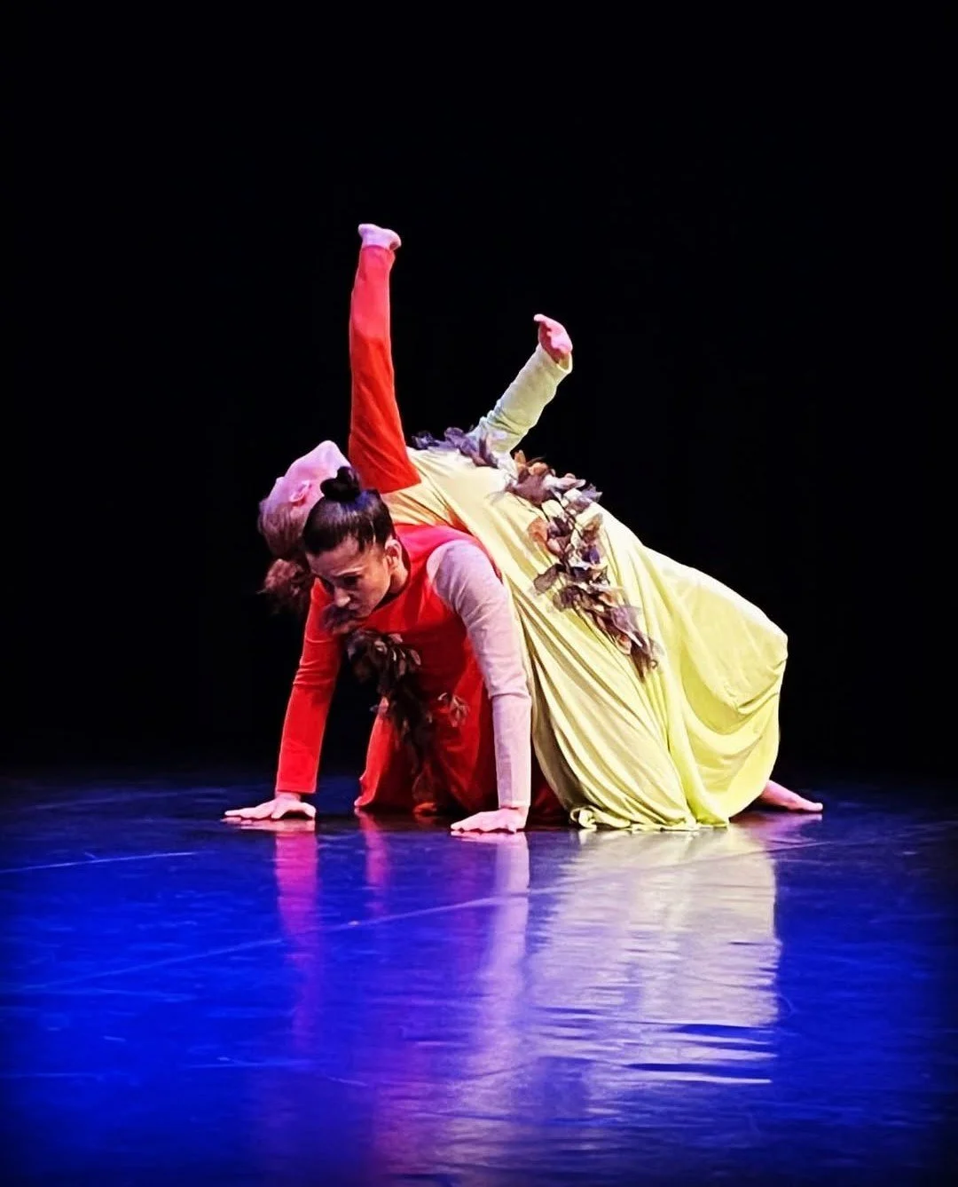 Creative costume design by Zara Saberi for a theatre production in Sweden, featuring innovative textile craftsmanship.