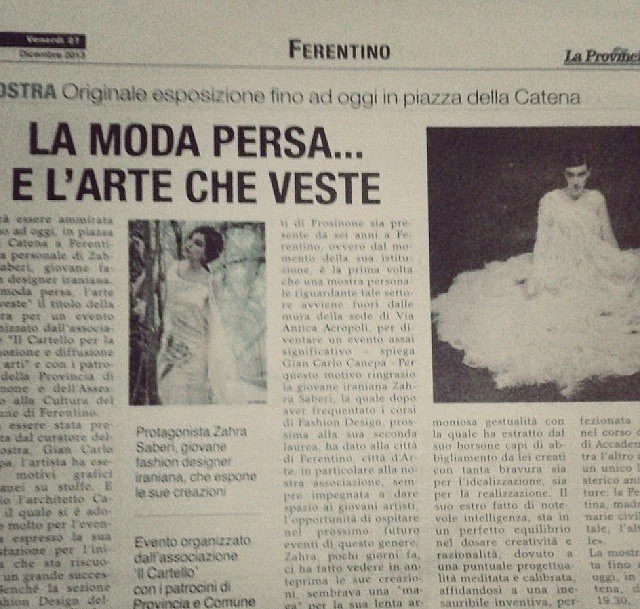 Fashion publication featuring Zara Saberi's work as a creative director and designer.