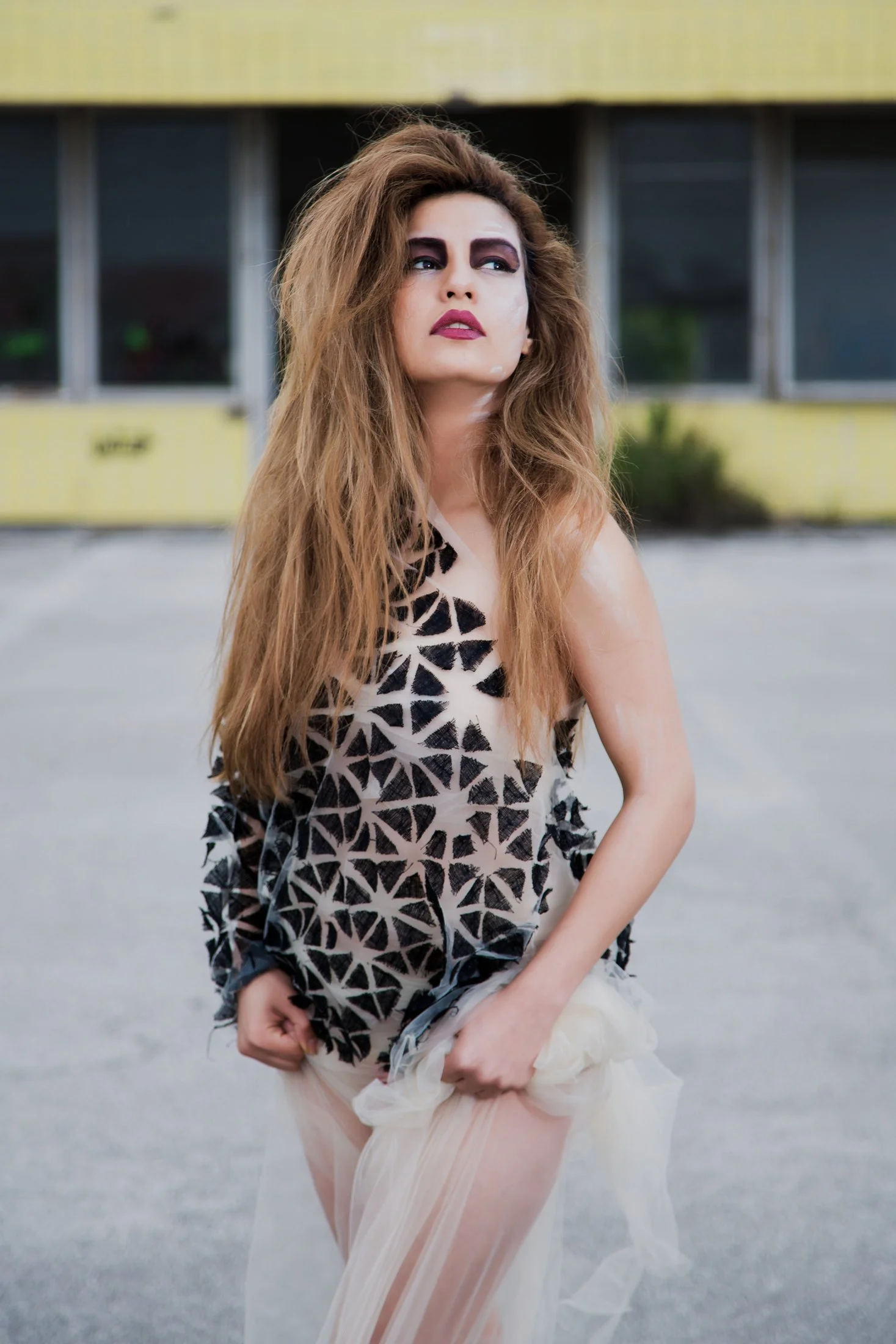 Zara Saberi — Handcrafted garment created from recycled stockings, tulle and textile remnants.