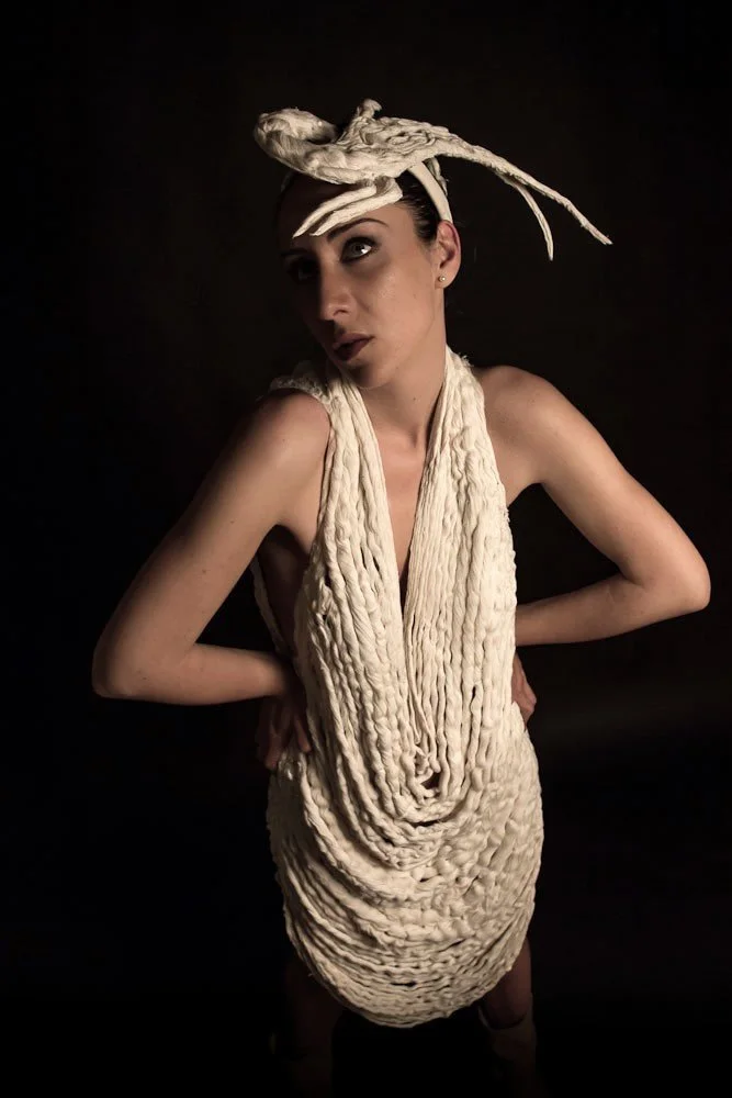 Full-length view of the Liberta collection by Zara Saberi, an award-winning fashion design created in Milan.