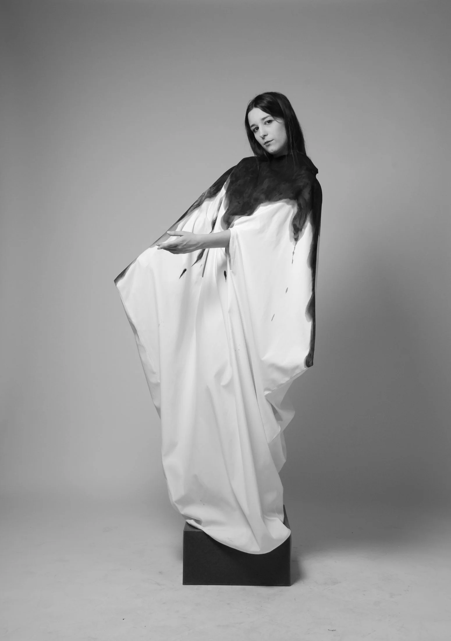 Zara Saberi — Contemporary conceptual fashion from the Woman VS Woman collection created with painted textiles.