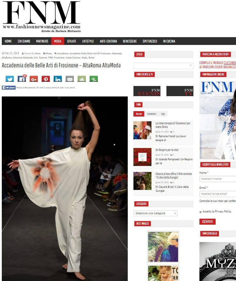 Magazine feature showcasing the creative vision of Zara Saberi in fashion and textile design.
