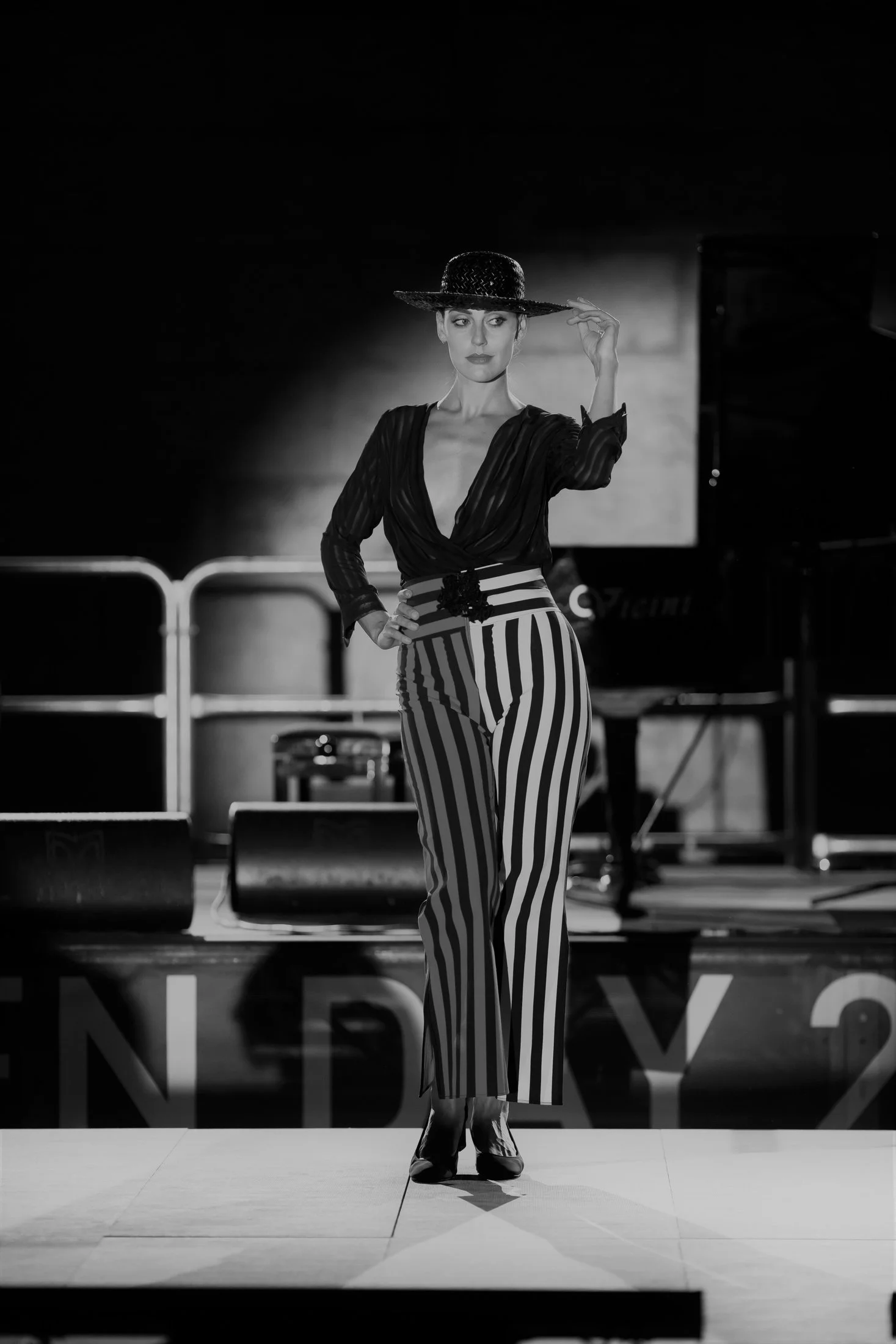 Zara Saberi — Simple Line fashion show, minimalist garment, Rome Italy