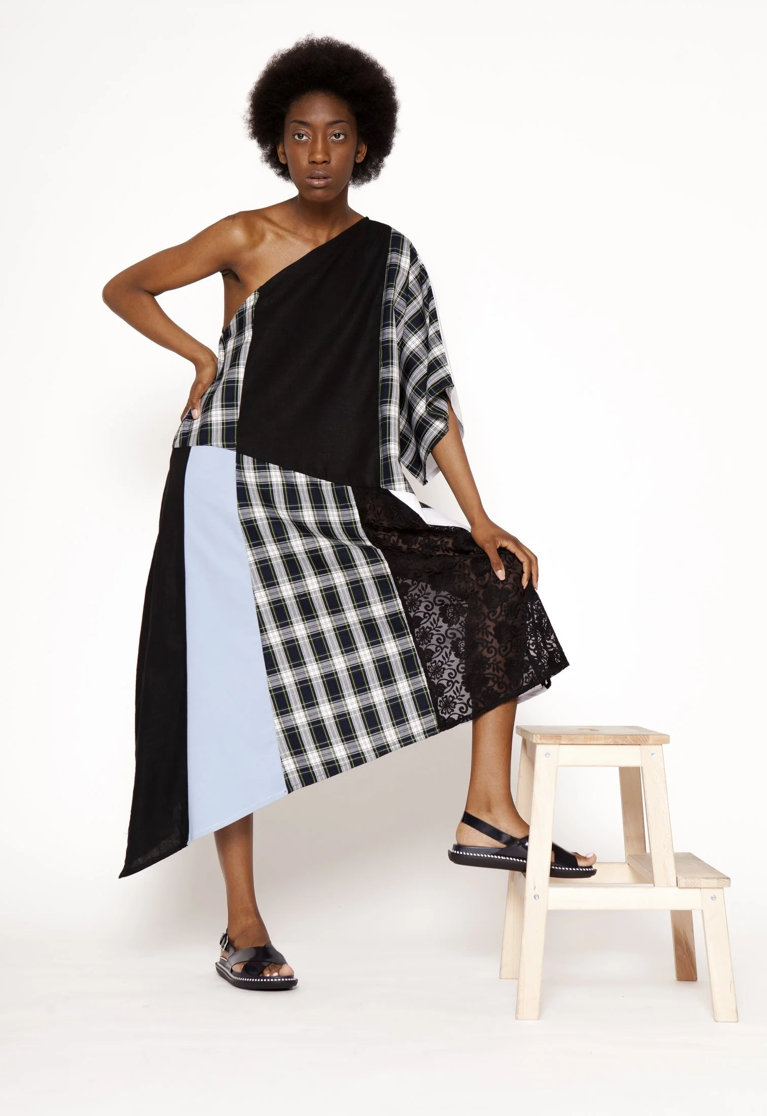 Zara Saberi — Geometric garment composition from The Simple Line project.