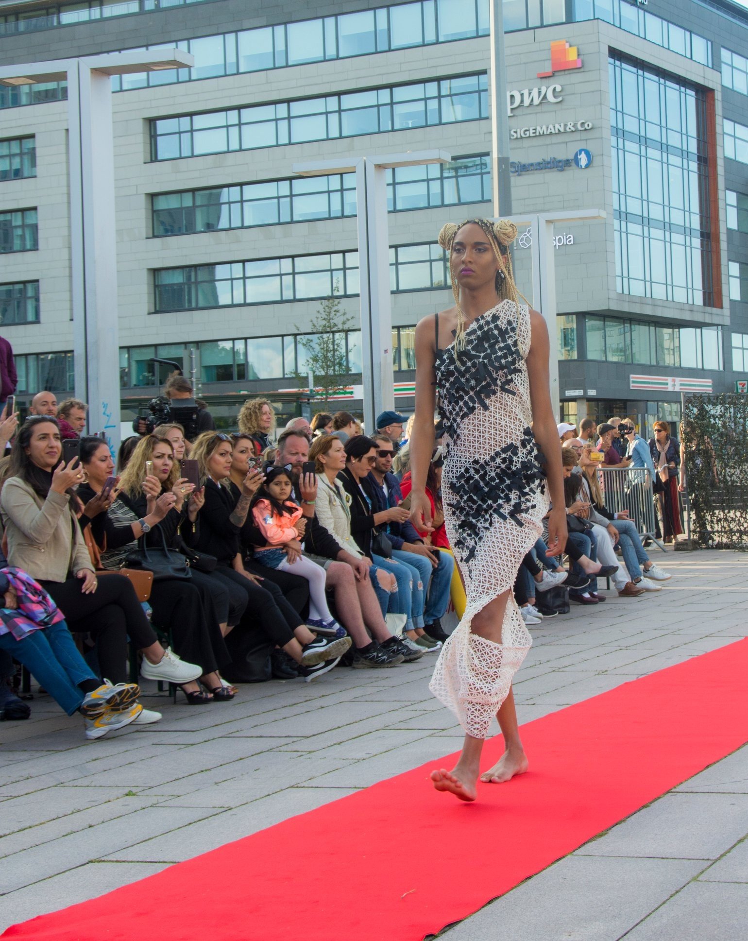 Zara Saberi — Full-length silhouette from the I Don't Care runway collection presented in Sweden.