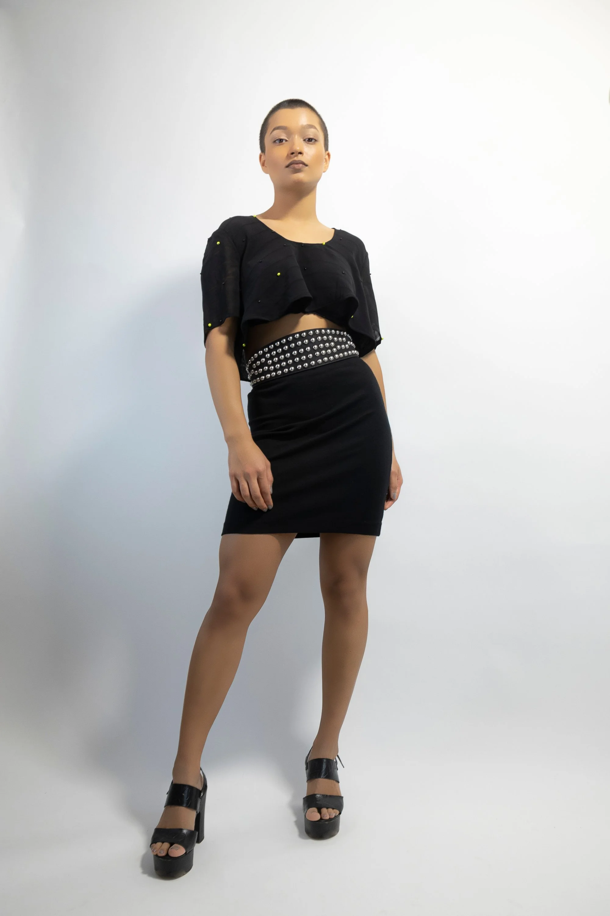 Zara Saberi — editorial fashion portrait exploring transparency and body — Me and Transparency collection, Sweden
