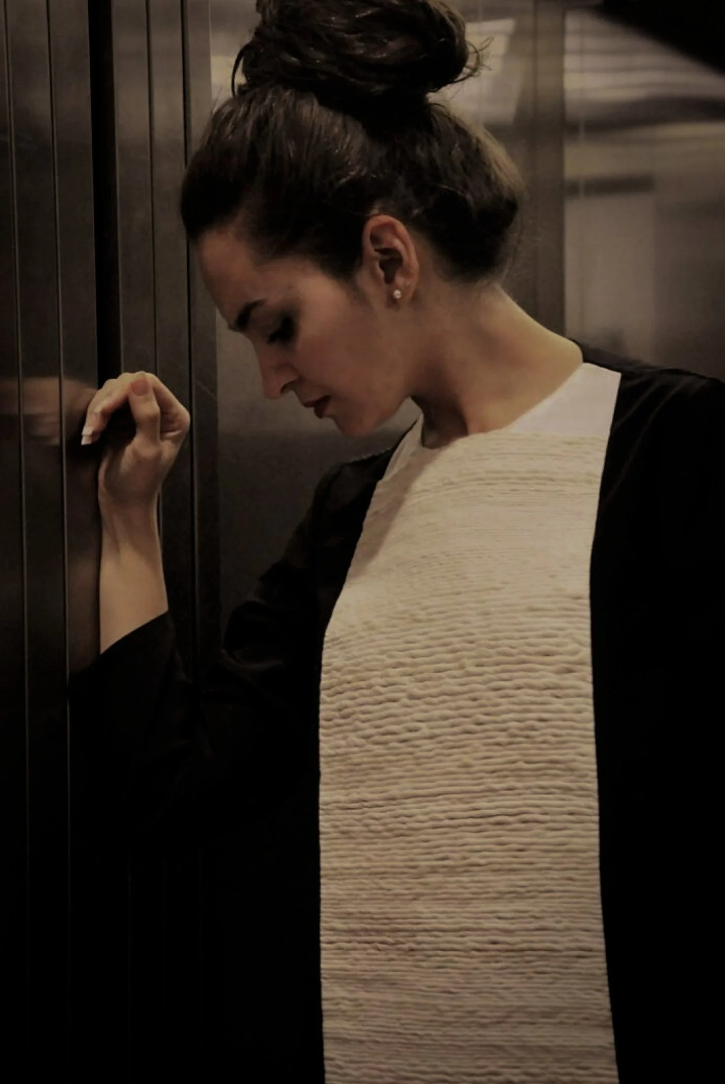 Zara Saberi — Editorial fashion portrait from the Once Upon a Time in Milan collection, photographed in Italy.
