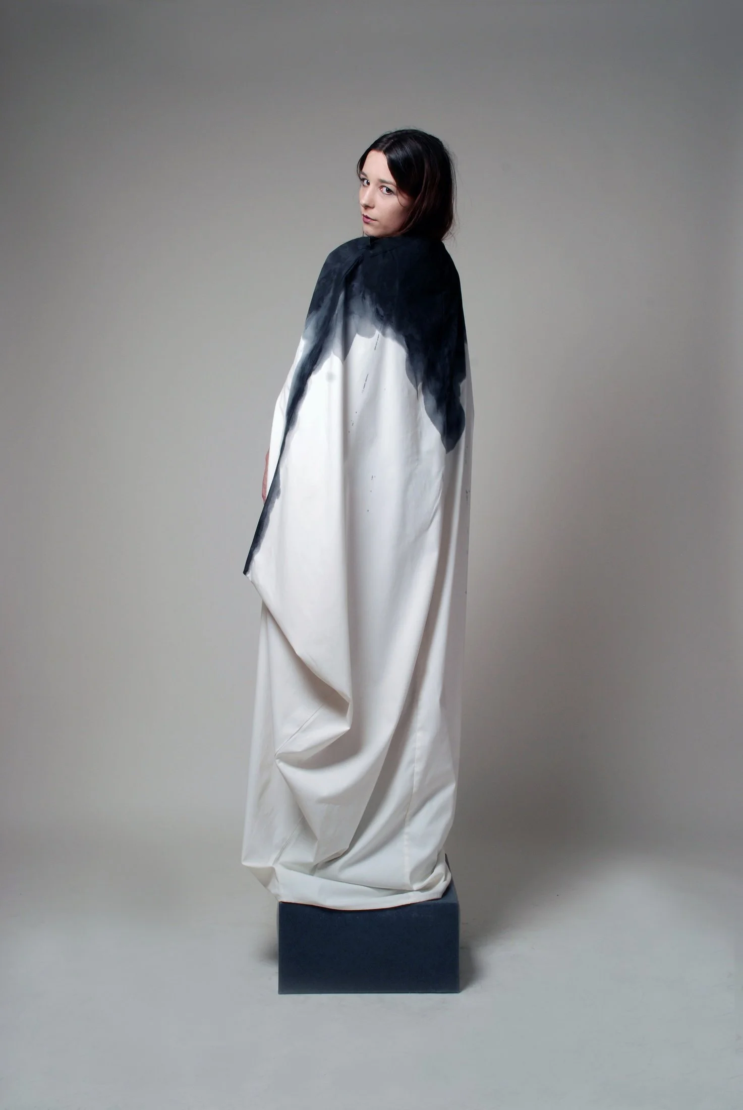 Zara Saberi — Conceptual textile design from the Woman VS Woman collection created with hand-painted fabrics.
