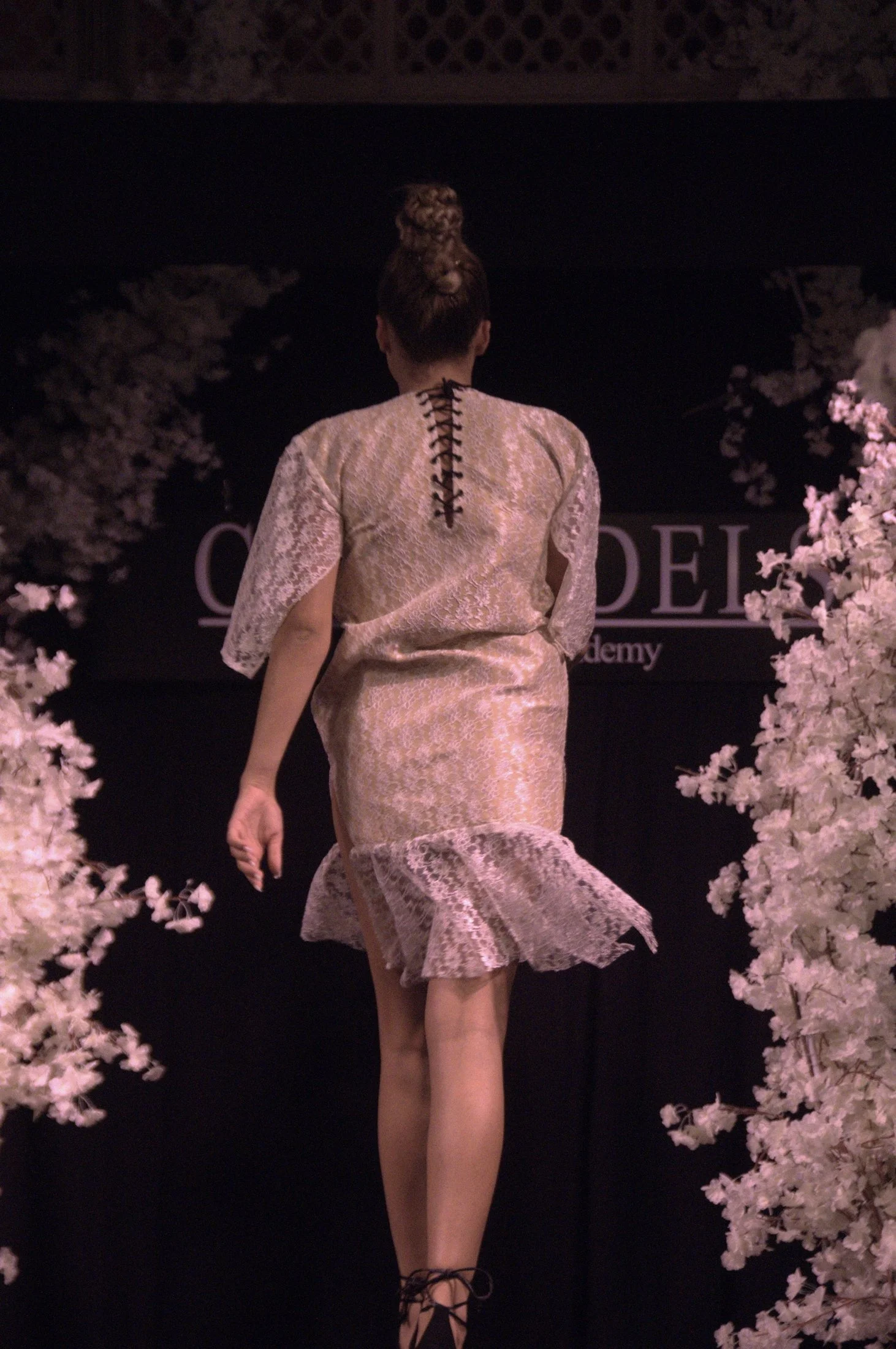 Zara Saberi — Guipure lace garment from the I Don't Care collection presented in Linköping, Sweden.