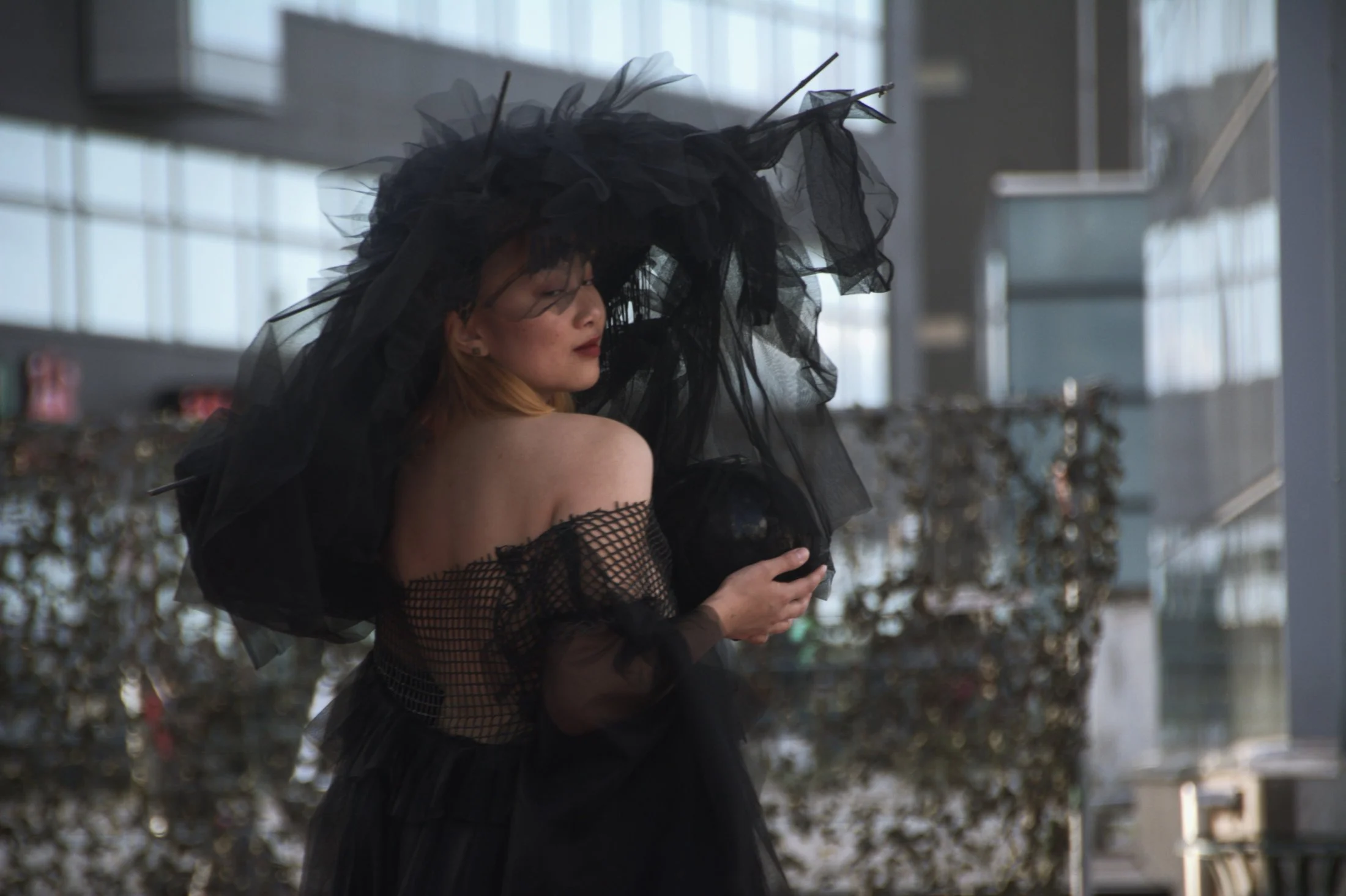 Runway look from Zara Saberi's I Don't Care collection presented in Sweden in 2019.