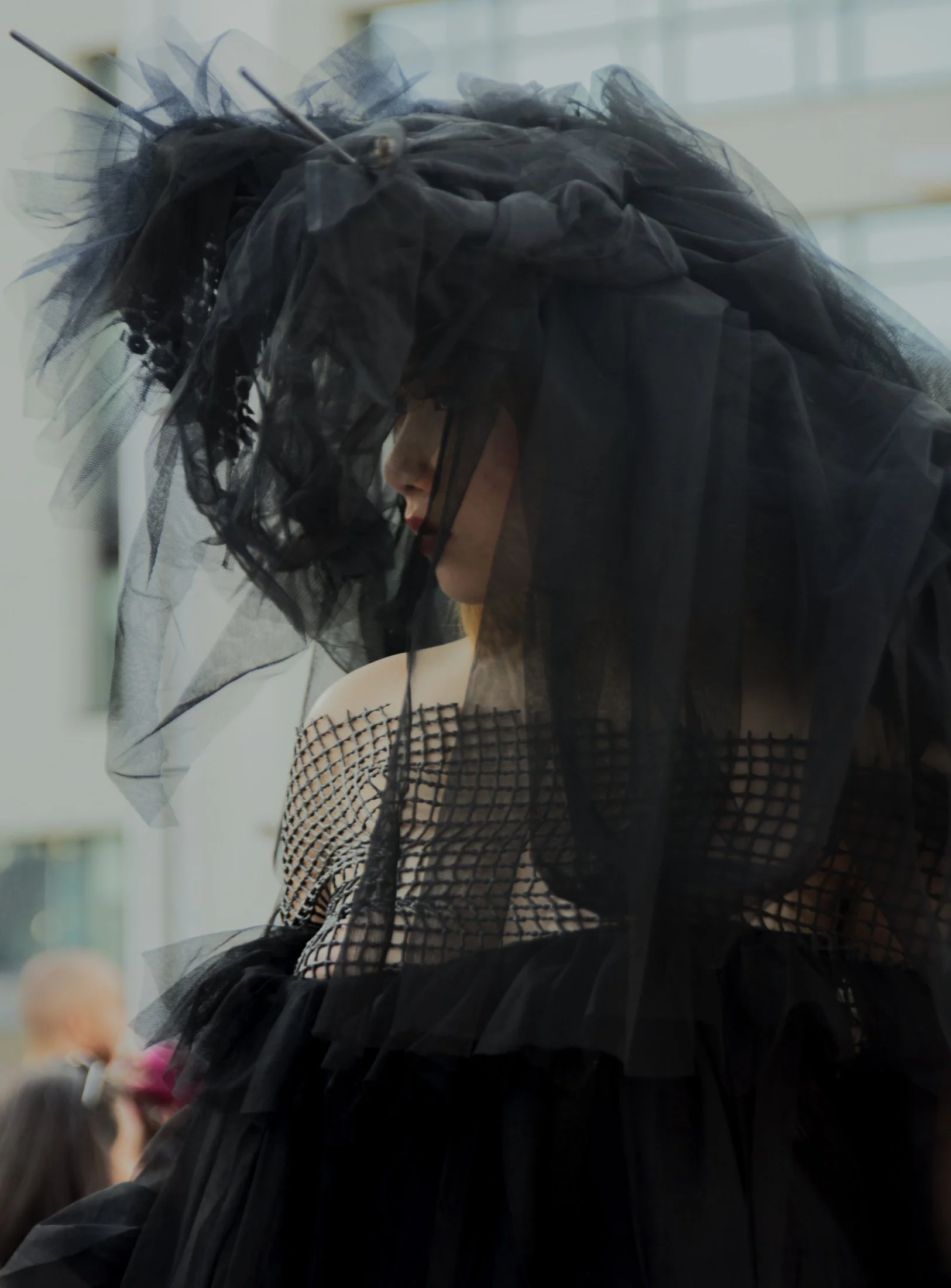 Model wearing a look from Zara Saberi's I Don't Care runway collection presented in Sweden, 2019.